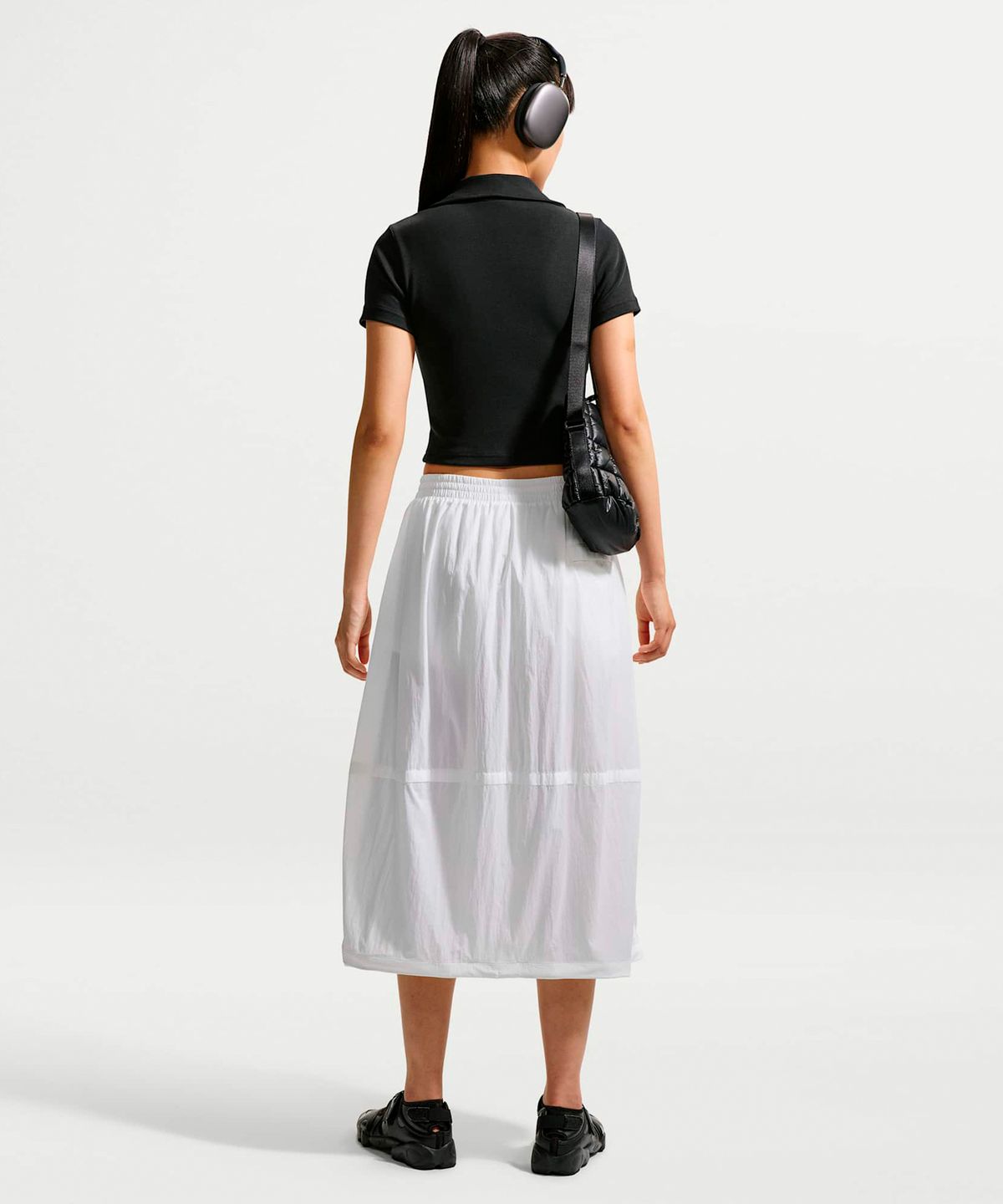 나이키(NIKE) 스포츠웨어 타이트 크롭 폴로 W - 블랙:화이트 / IO2730-010
