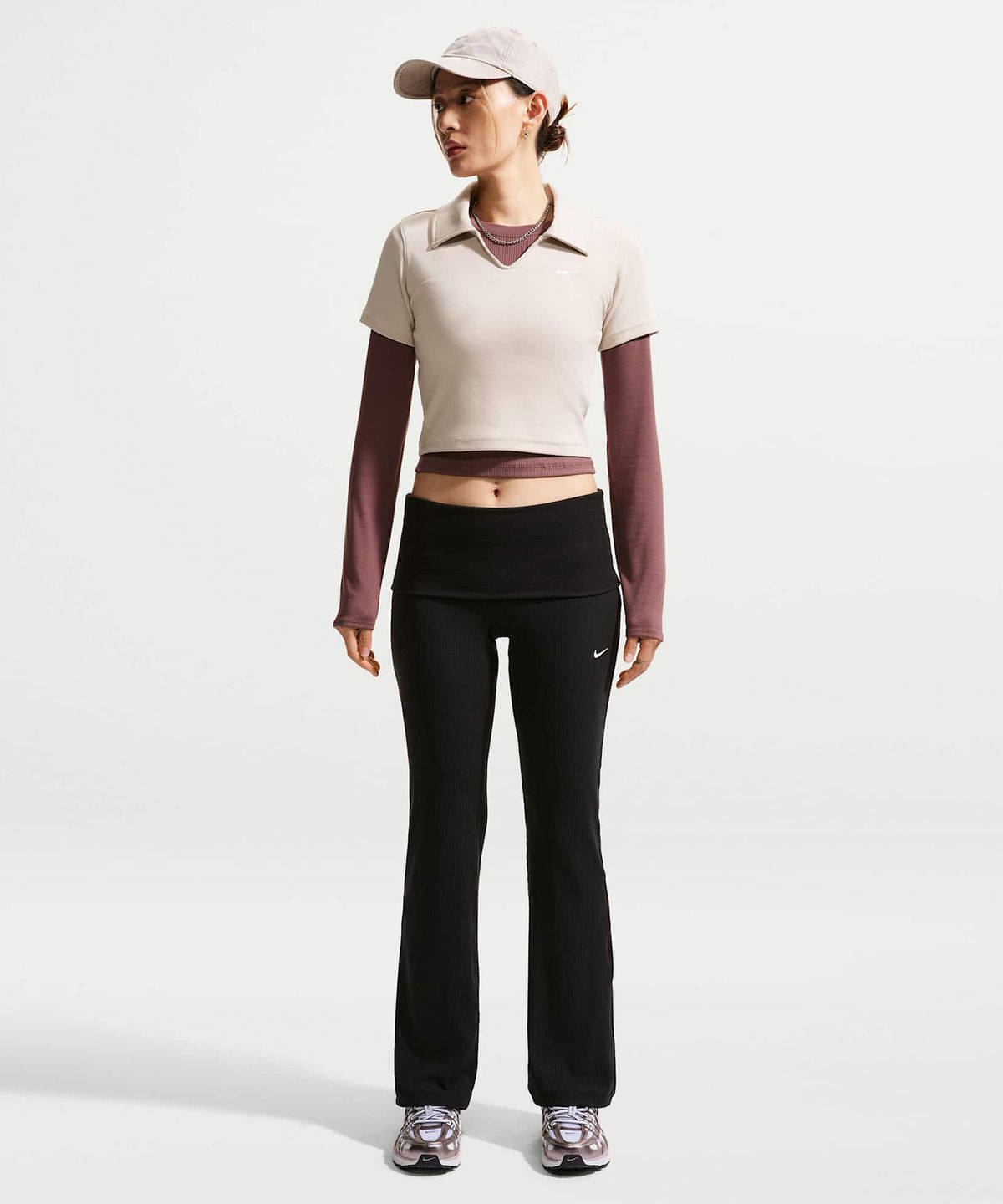 나이키(NIKE) 스포츠웨어 타이트 크롭 폴로 W - 크림 II:화이트 / IO2730-236