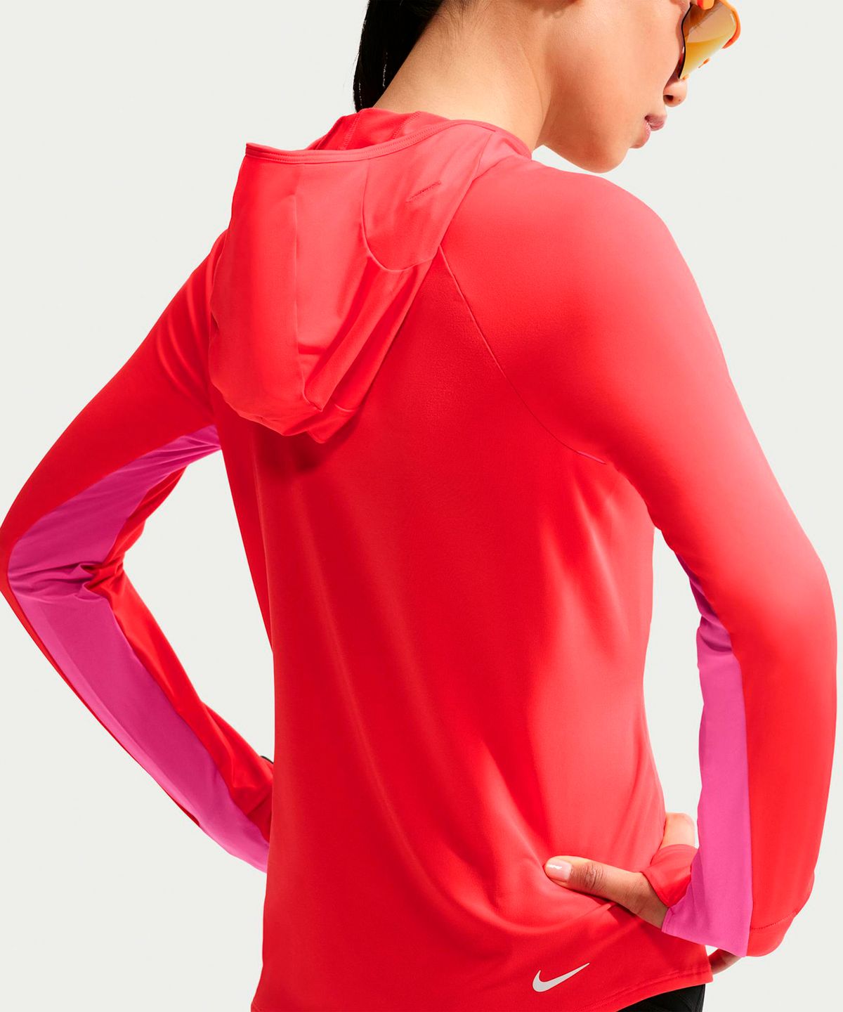 나이키(NIKE) ACG UV 차단 후드 트레일 러닝 미드 레이어 탑 W - 라이트 크림슨:데저트 핑크:서밋 화이트 / IO9756-696