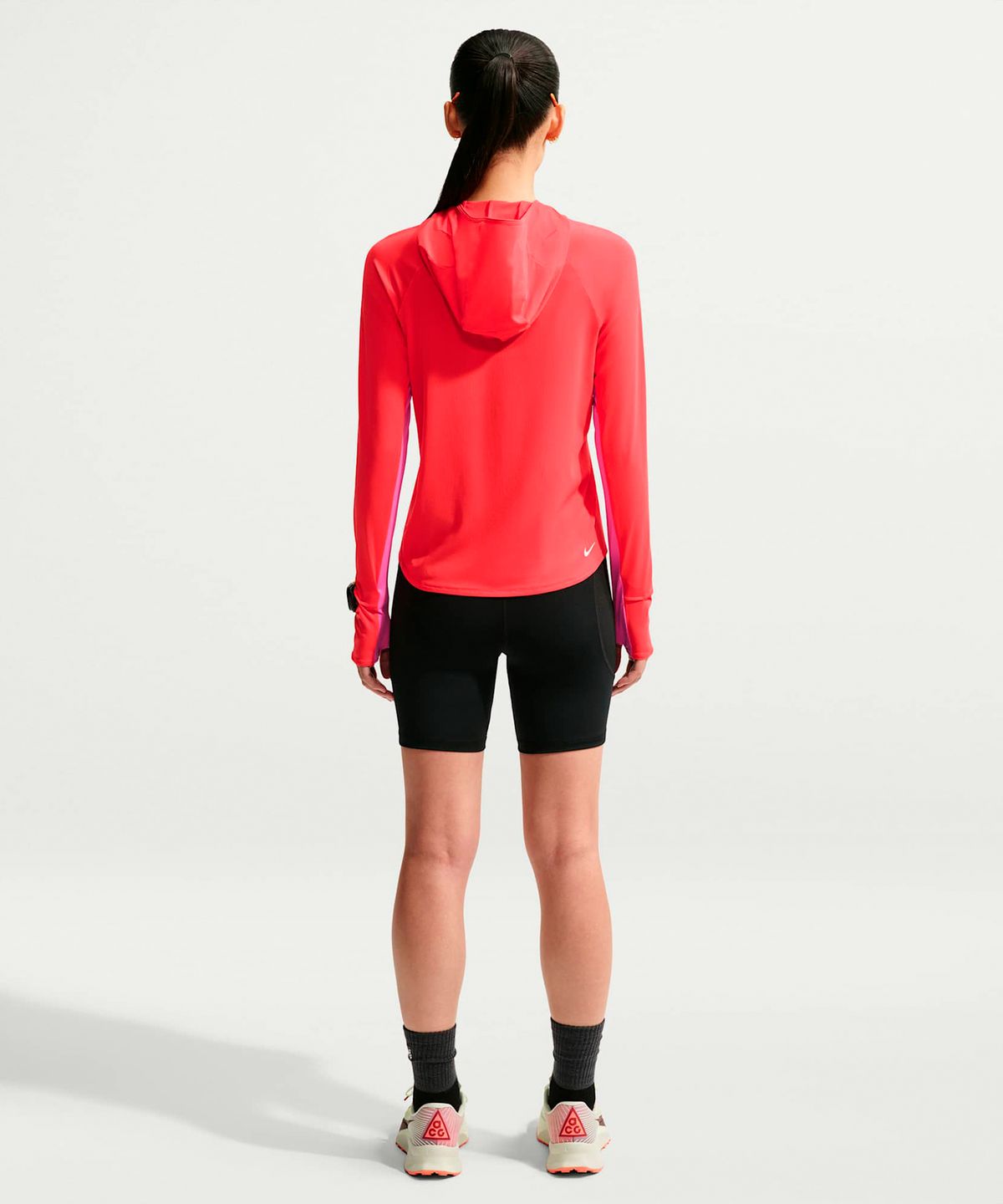 나이키(NIKE) ACG UV 차단 후드 트레일 러닝 미드 레이어 탑 W - 라이트 크림슨:데저트 핑크:서밋 화이트 / IO9756-696