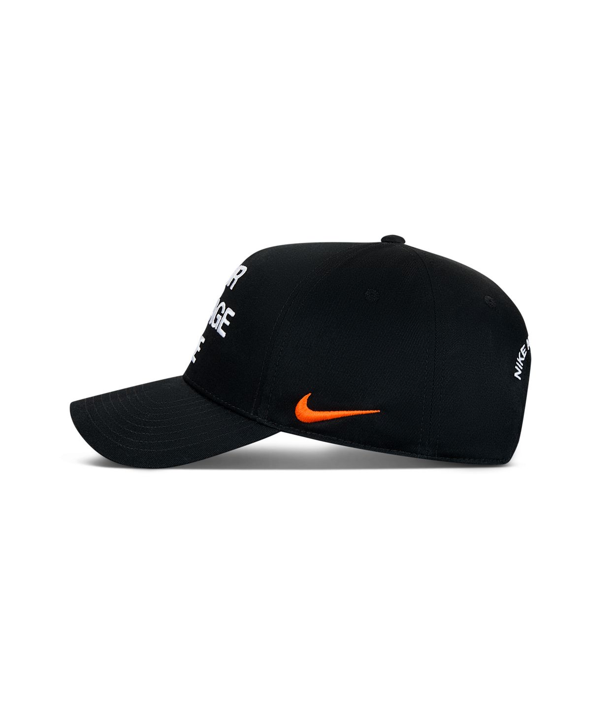 나이키(NIKE) 라이즈 유어 메시지 히어 스트럭처 A 프레임 캡 - 블랙:화이트:세이프티 오렌지 / IR0793-010
