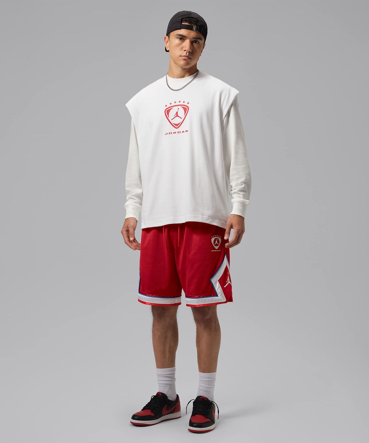 나이키(NIKE) 조던 브루클린 다이아몬드 메쉬 쇼츠 M - 유니버시티 레드:화이트 / IR1487-657