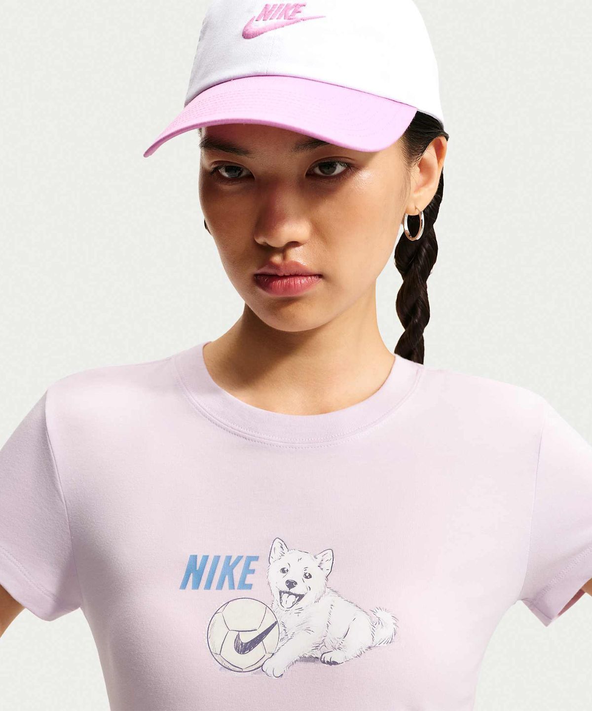 나이키(NIKE) 스포츠웨어 칠 니트 티셔츠 W - 블리치트 라일락 / IW0940-583