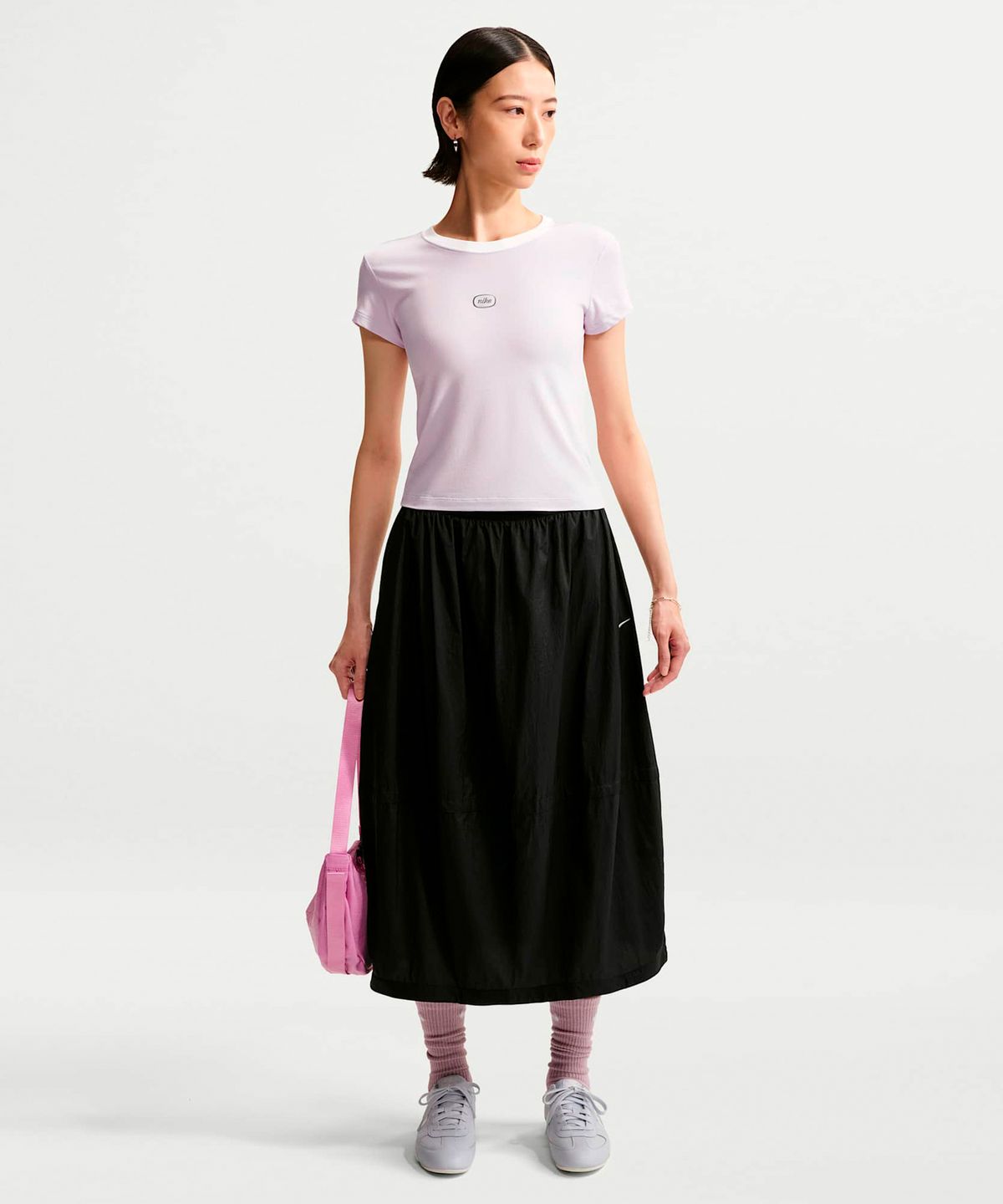 나이키(NIKE) 스포츠웨어 칠 니트 티셔츠 W - 블리치트 라일락 / IW0943-583