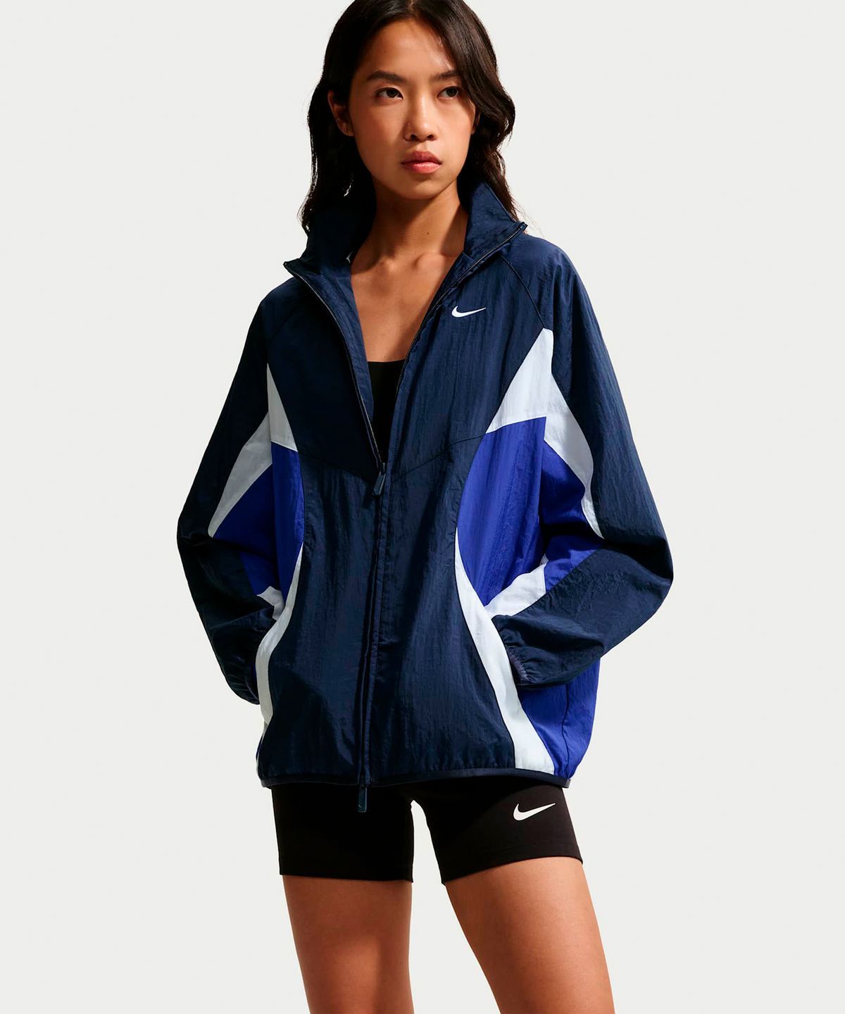 나이키(NIKE) 스포츠웨어 오버사이즈 트랙 재킷 W - 미드나이트 네이비:올드 로얄:화이트 / IM8402-411