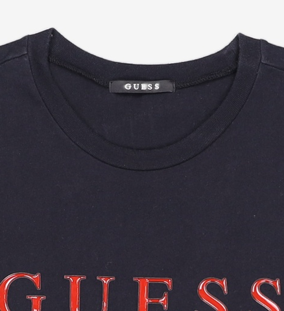 게스(GUESS) 남성 기획 GUESS LOS ANGELES PVC로고 반팔티셔츠 L