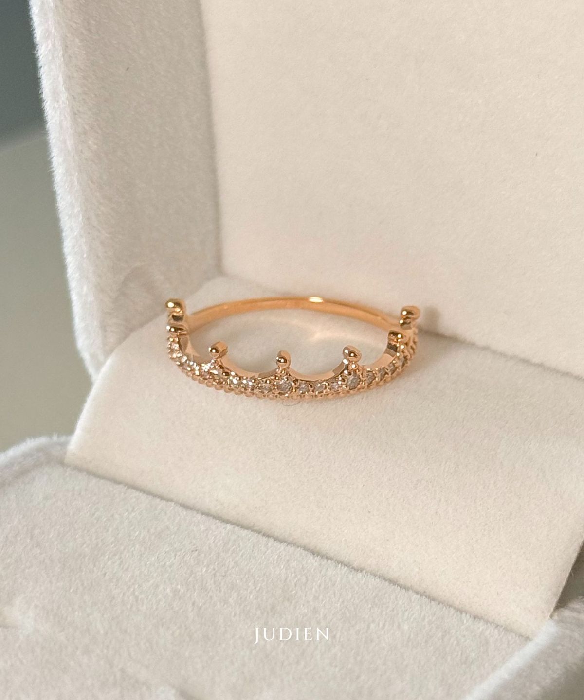 주디엔(JUDIEN) 14k 18k 프티 크라운 왕관 큐빅 반지