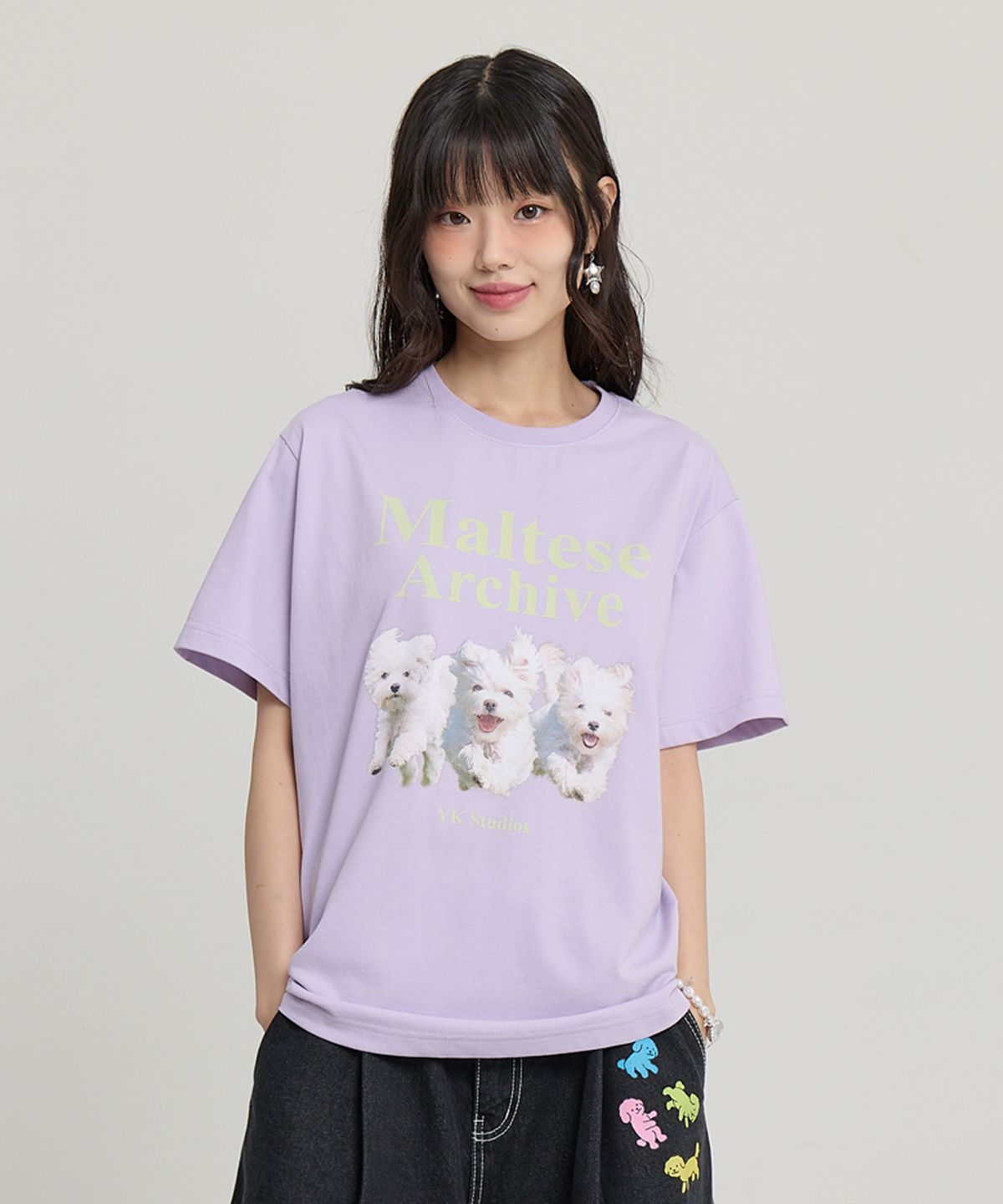 와이케이(WAIKEI) 말티즈 아카이브 반팔티셔츠 라이트퍼플