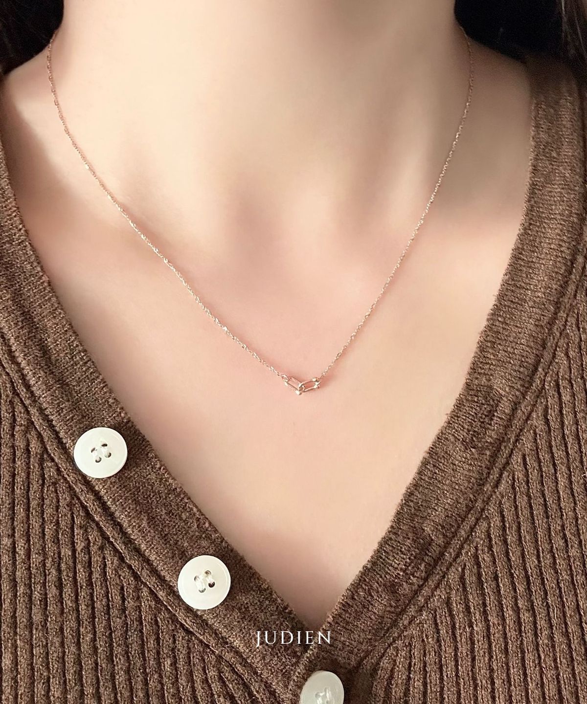 주디엔(JUDIEN) 14k 18k 볼 링크 꼬임 체인 목걸이