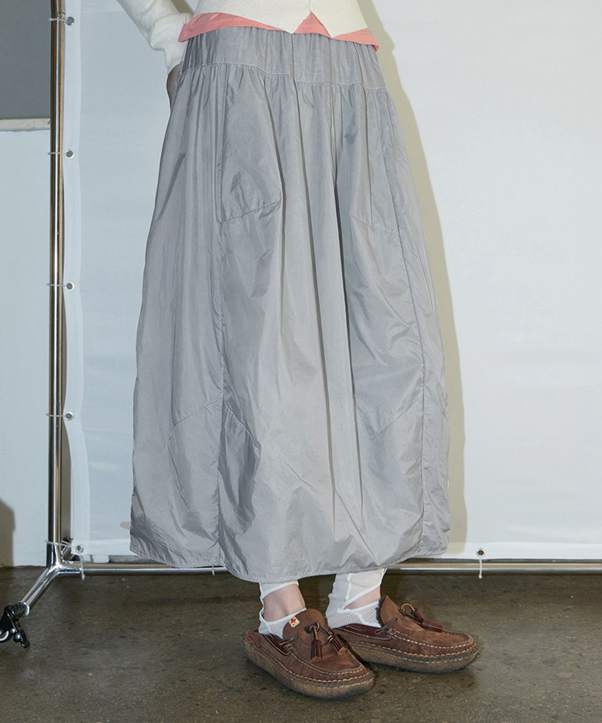 모노크롬(MONOCHROME) bamon balloon skirt (gray)