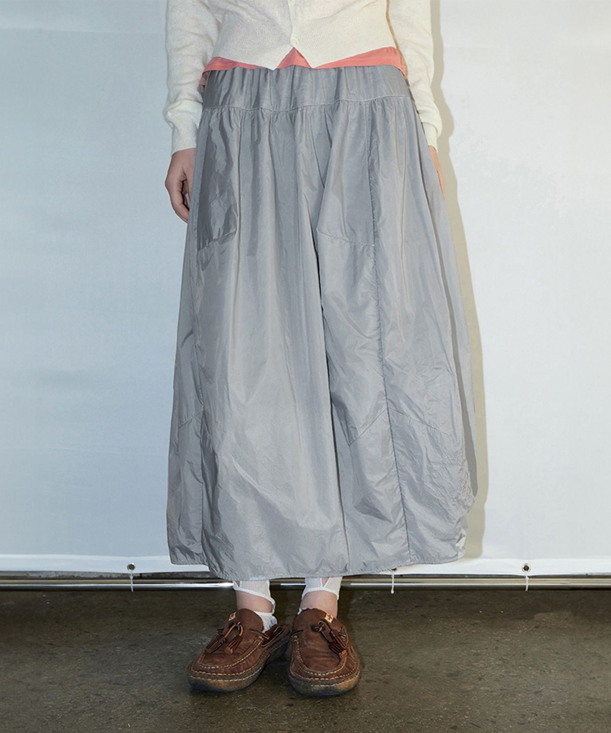 모노크롬(MONOCHROME) bamon balloon skirt (gray)