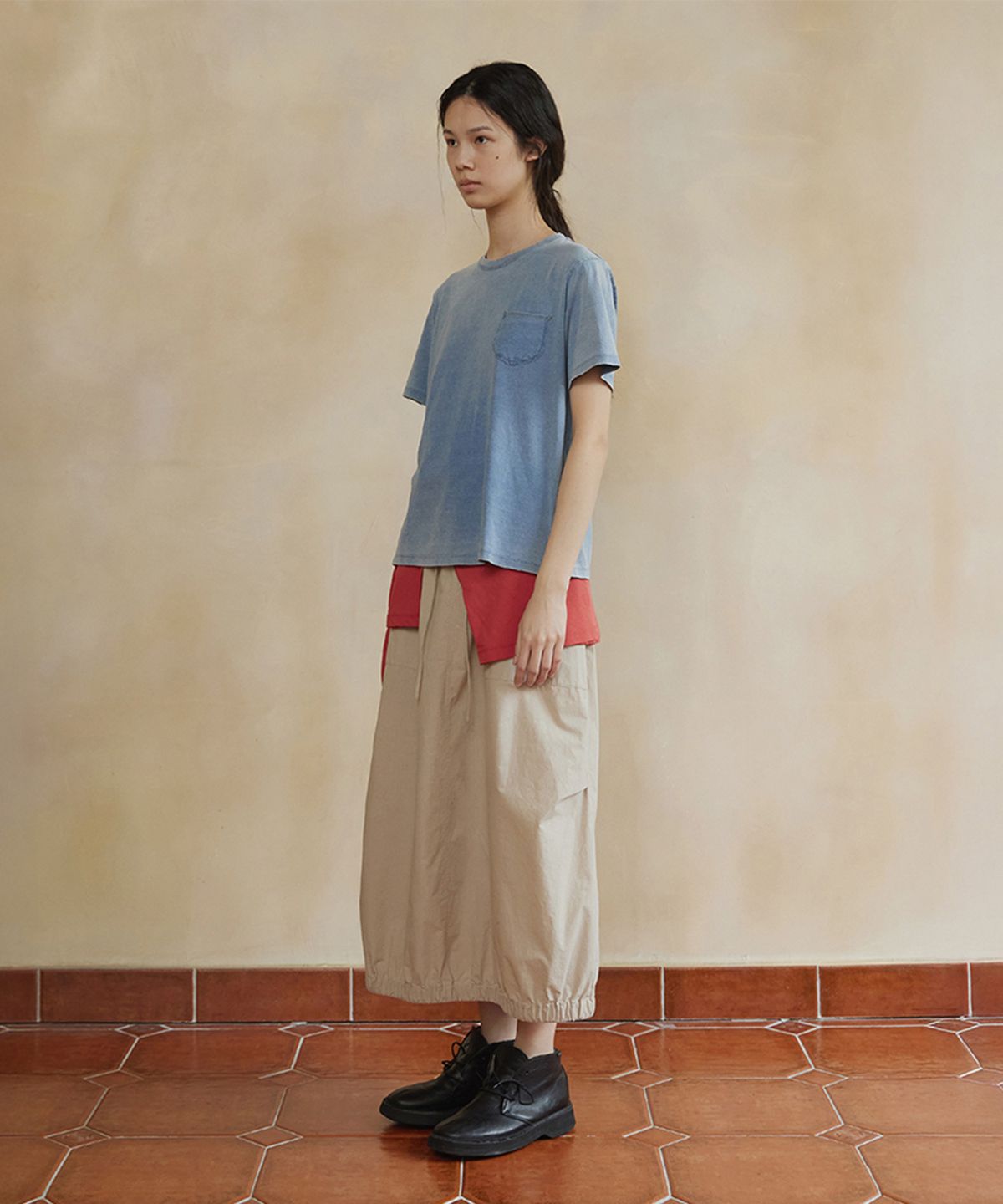 모노크롬(MONOCHROME) aube string skirt (beige)