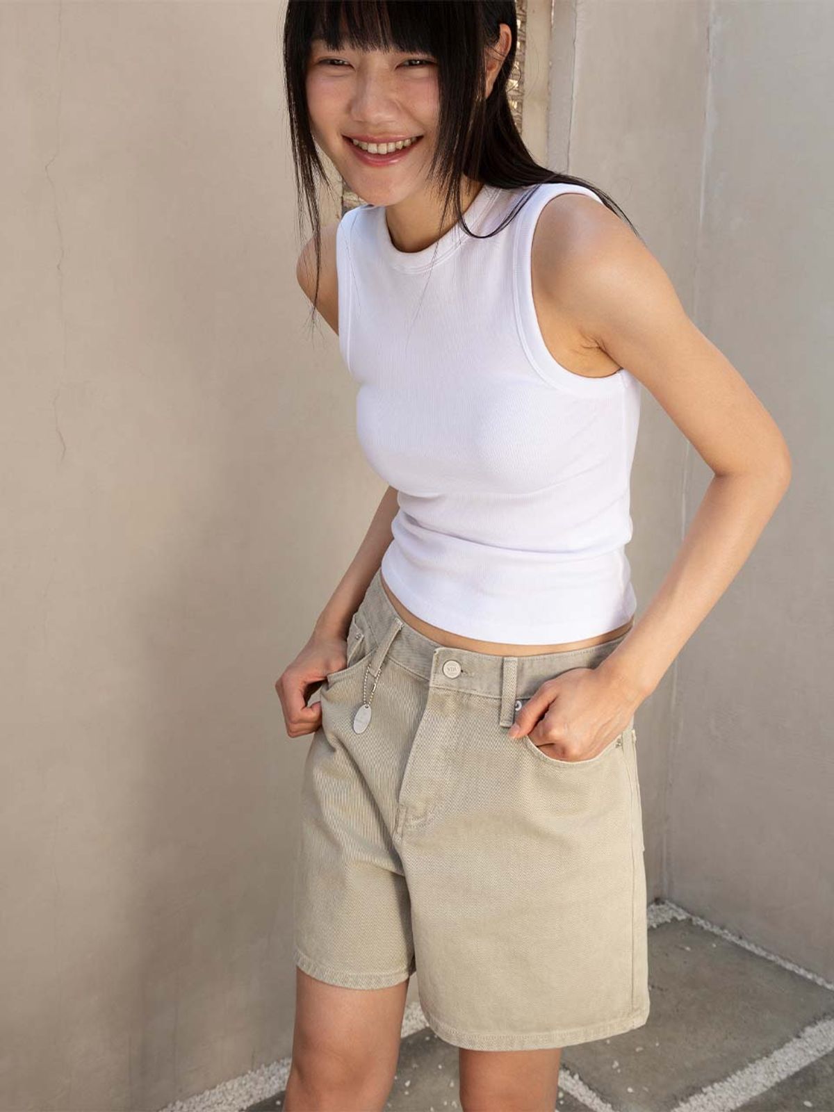 엔디에이 스튜디오(NDA STUDIO) Cool Denim Short Pants_baige