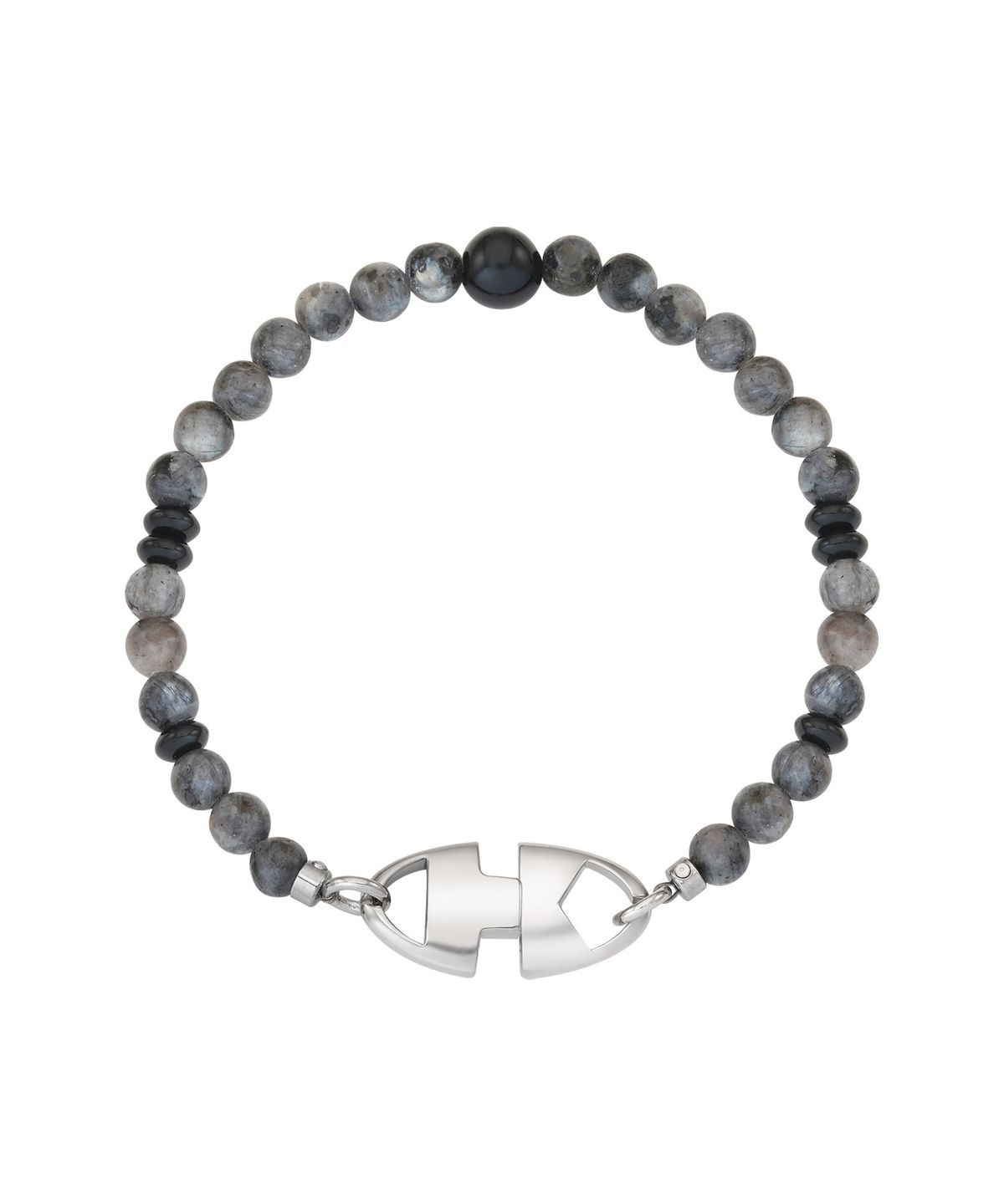 카인드오브(KINDOF) 엠블럼락 비드 팔찌_그레이 Emblem Lock Beads Bracelet_gray