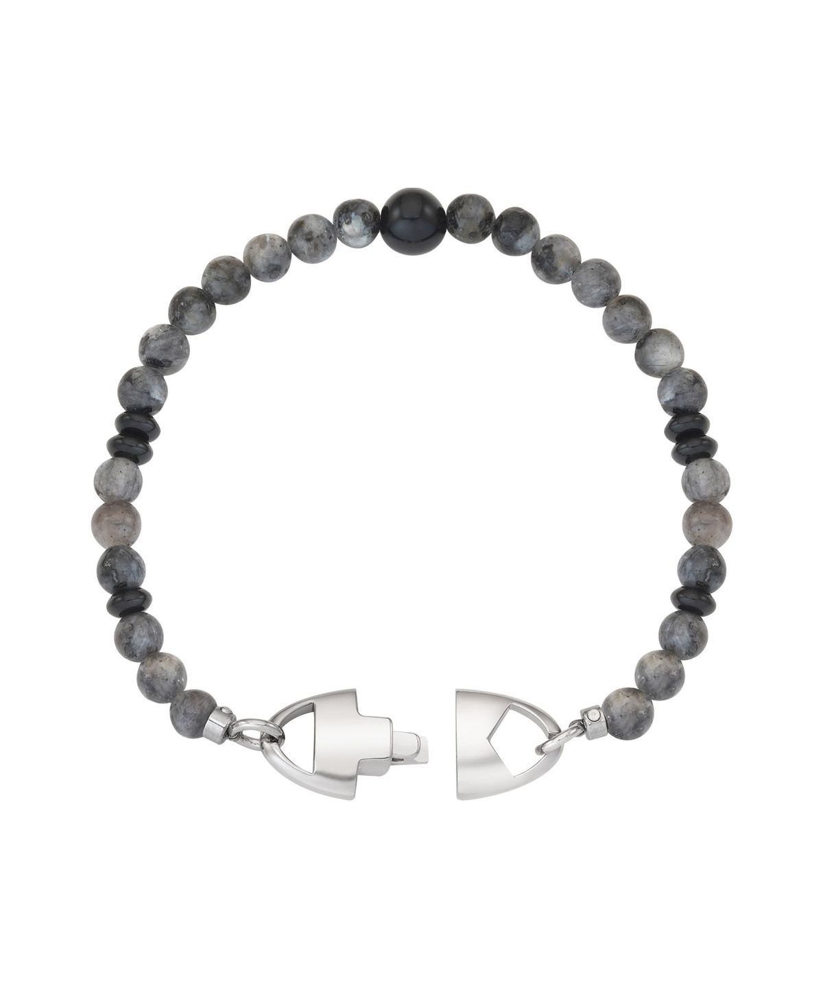 카인드오브(KINDOF) 엠블럼락 비드 팔찌_그레이 Emblem Lock Beads Bracelet_gray