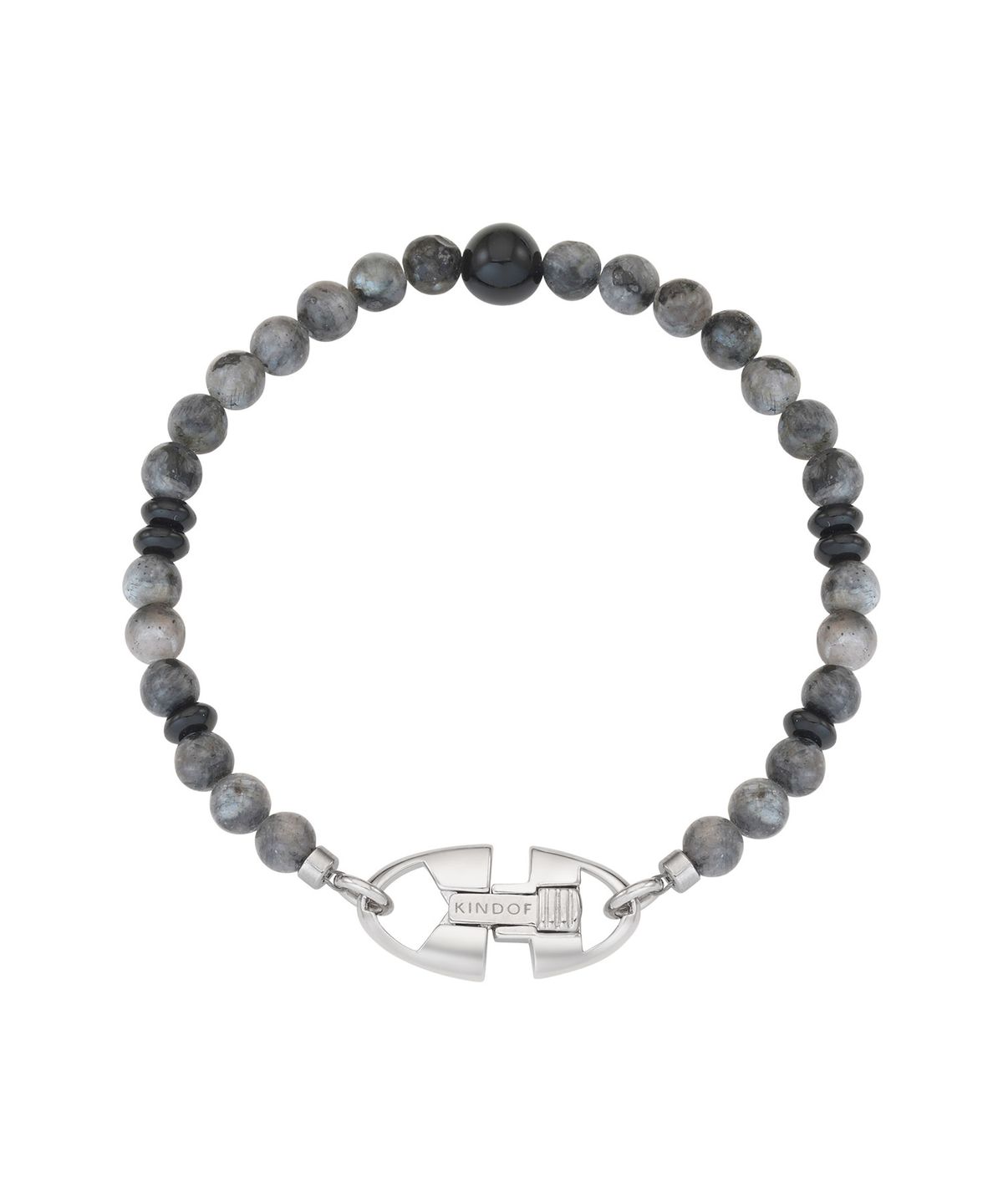 카인드오브(KINDOF) 엠블럼락 비드 팔찌_그레이 Emblem Lock Beads Bracelet_gray