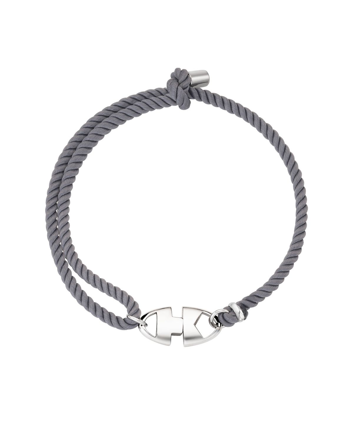 카인드오브(KINDOF) 엠블럼락 로프 팔발찌_그레이 Emblem Lock Rope Bracelet_gray