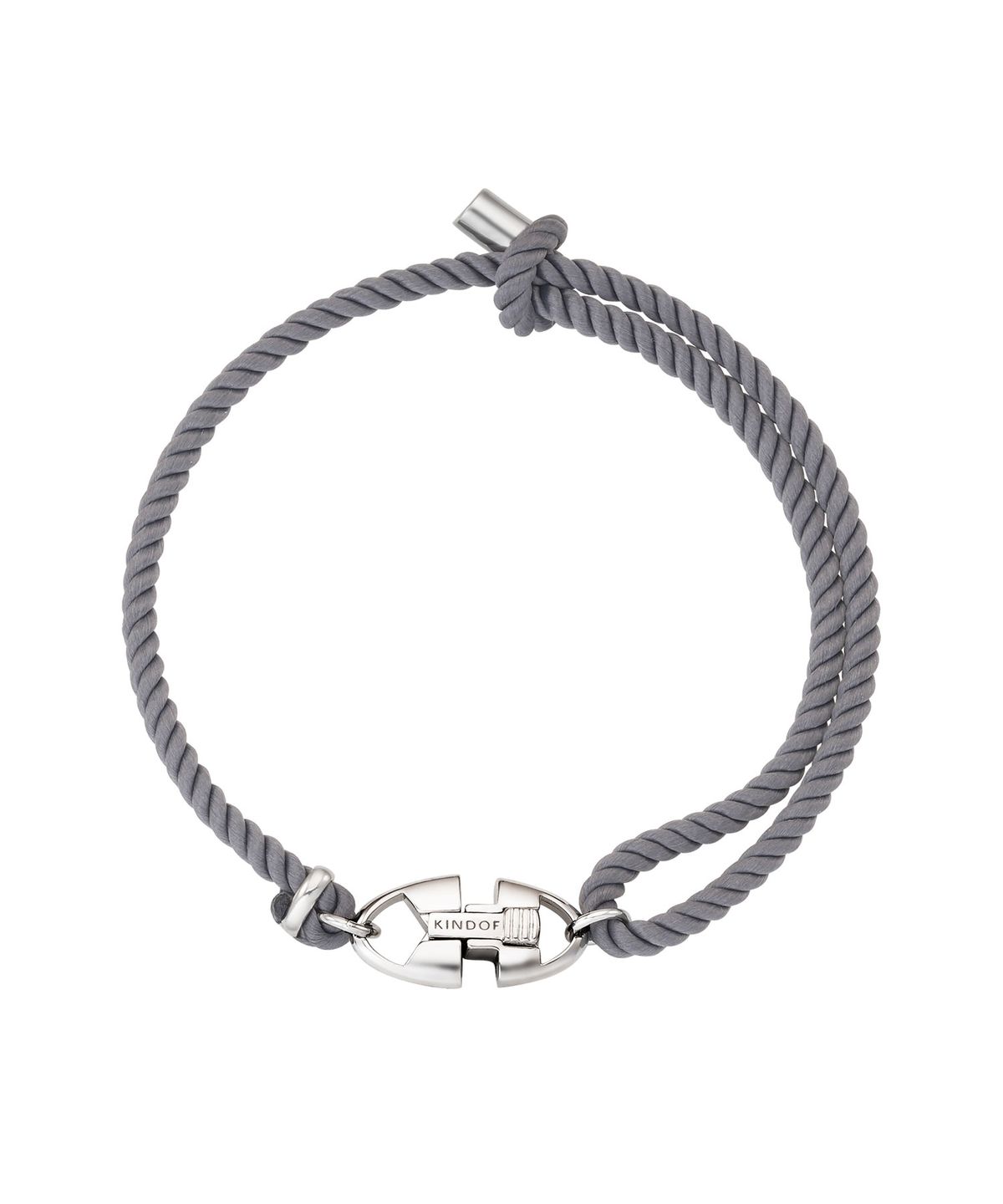 카인드오브(KINDOF) 엠블럼락 로프 팔발찌_그레이 Emblem Lock Rope Bracelet_gray
