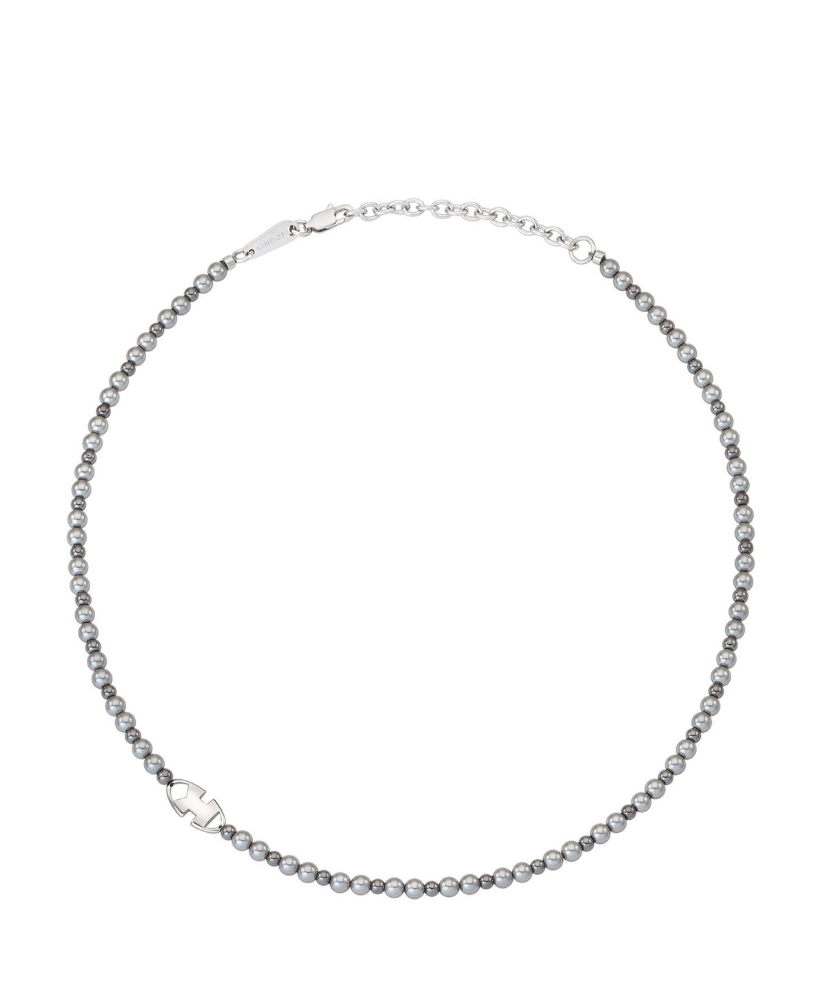 카인드오브(KINDOF) 엠블럼 진주 목걸이_그레이 Emblem pearl Necklace_ Gray
