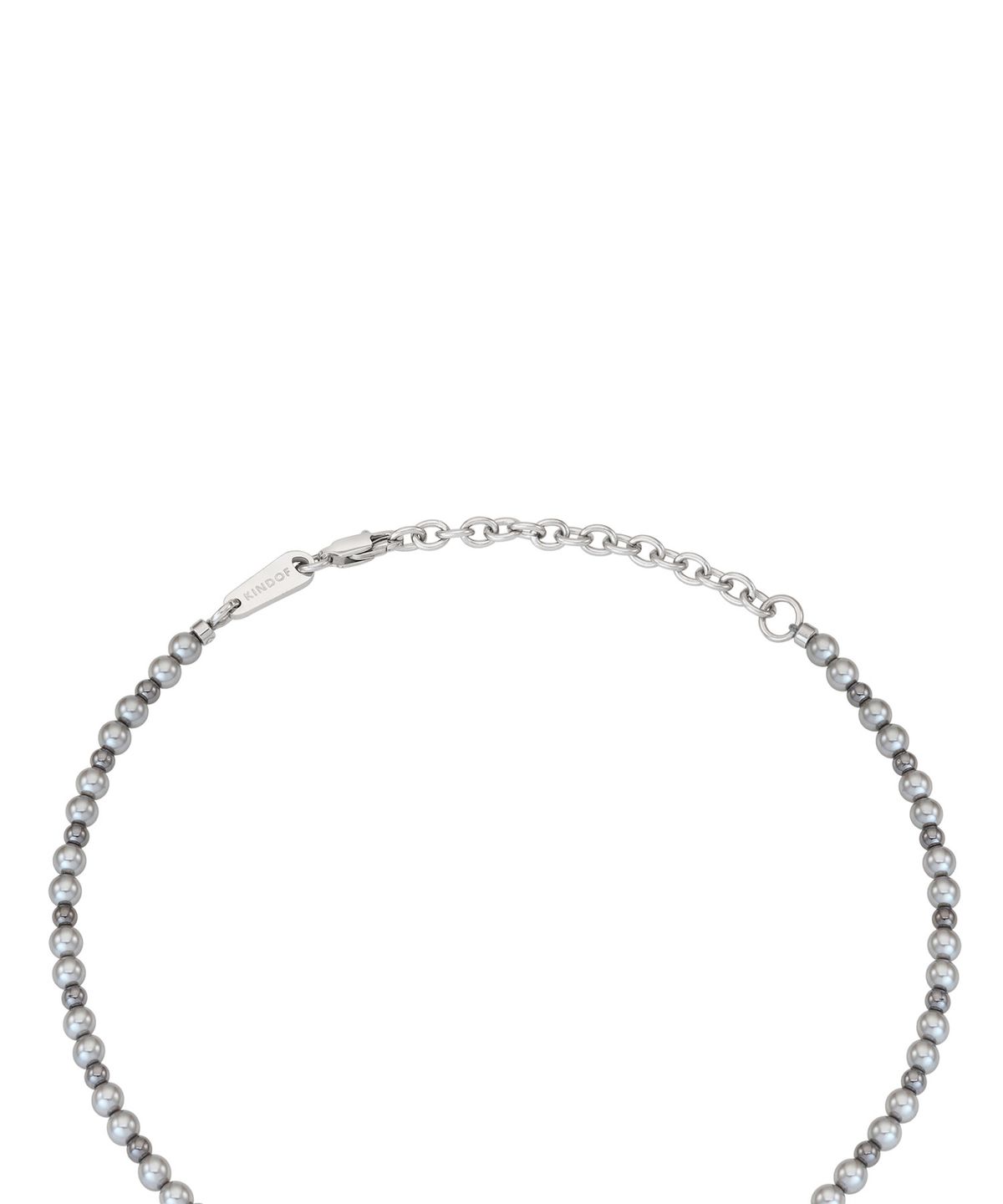 카인드오브(KINDOF) 엠블럼 진주 목걸이_그레이 Emblem pearl Necklace_ Gray
