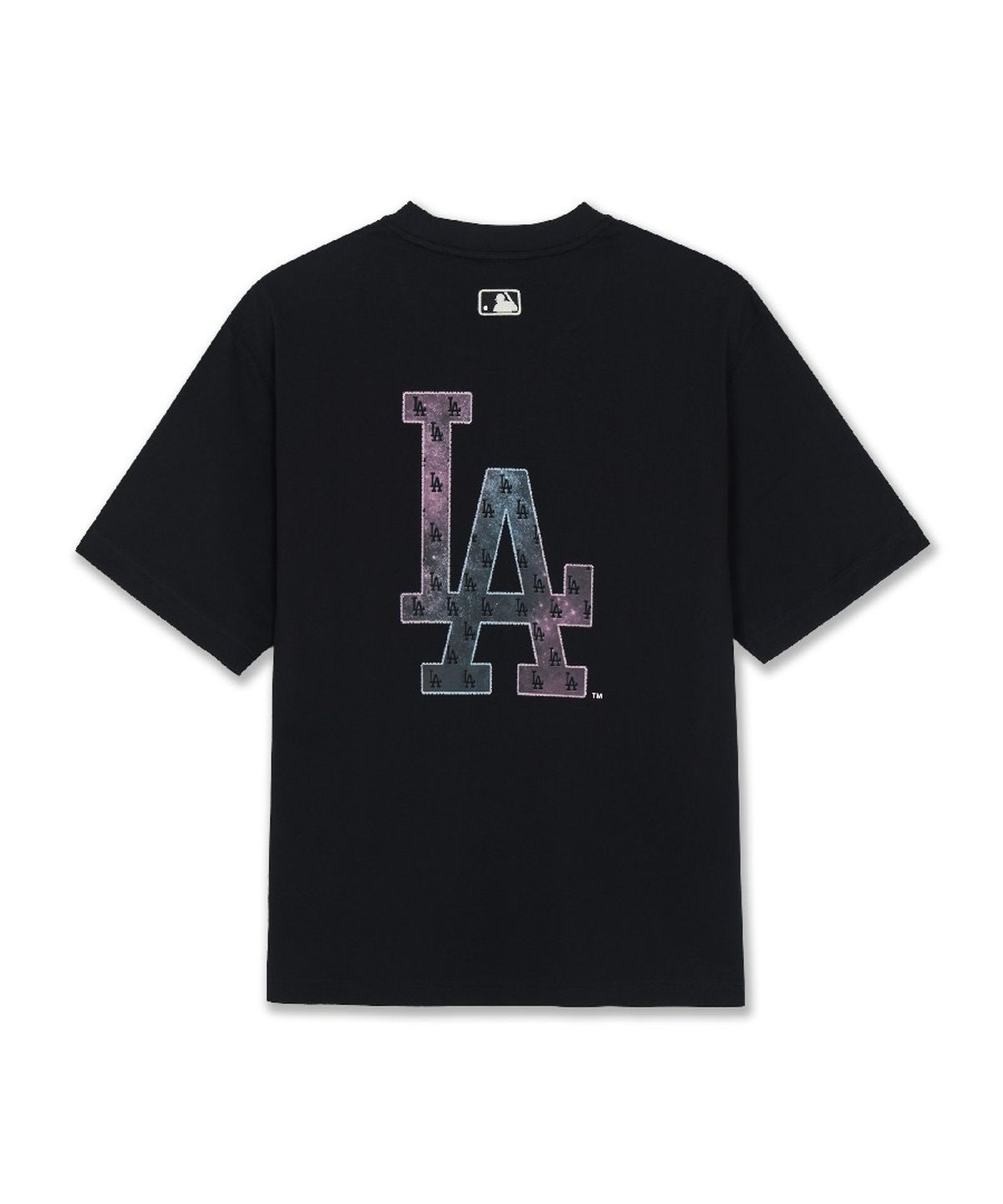 엠엘비(MLB) 모노그램 그라데이션 빅럭스 세미 오버핏 반팔 티셔츠 LA (Black)