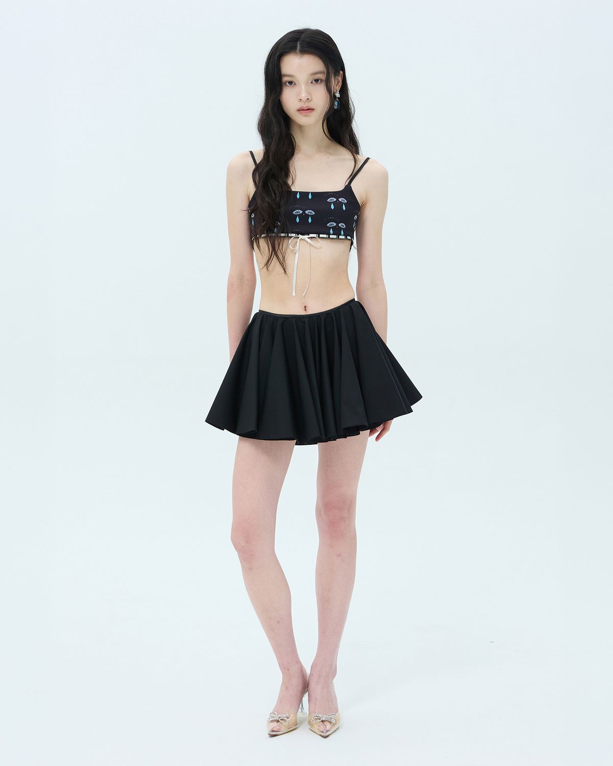 러뷰이(LOVUEE) 멀티서클 스커트 블랙