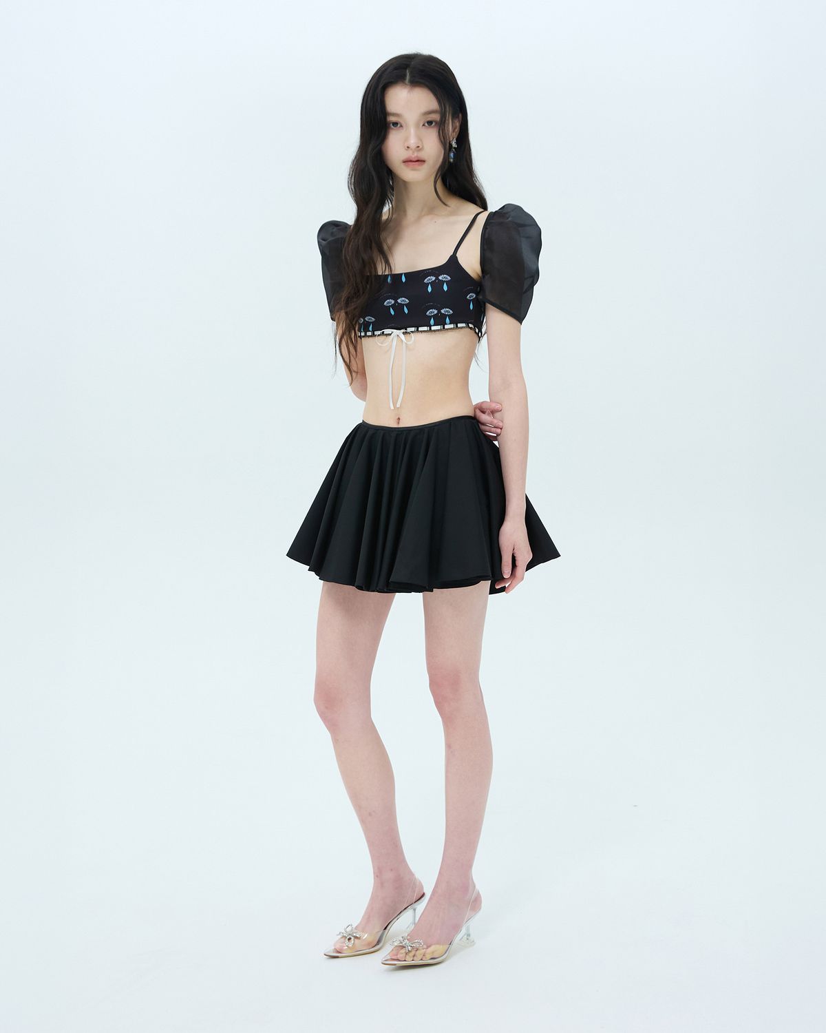 러뷰이(LOVUEE) 멀티서클 스커트 블랙