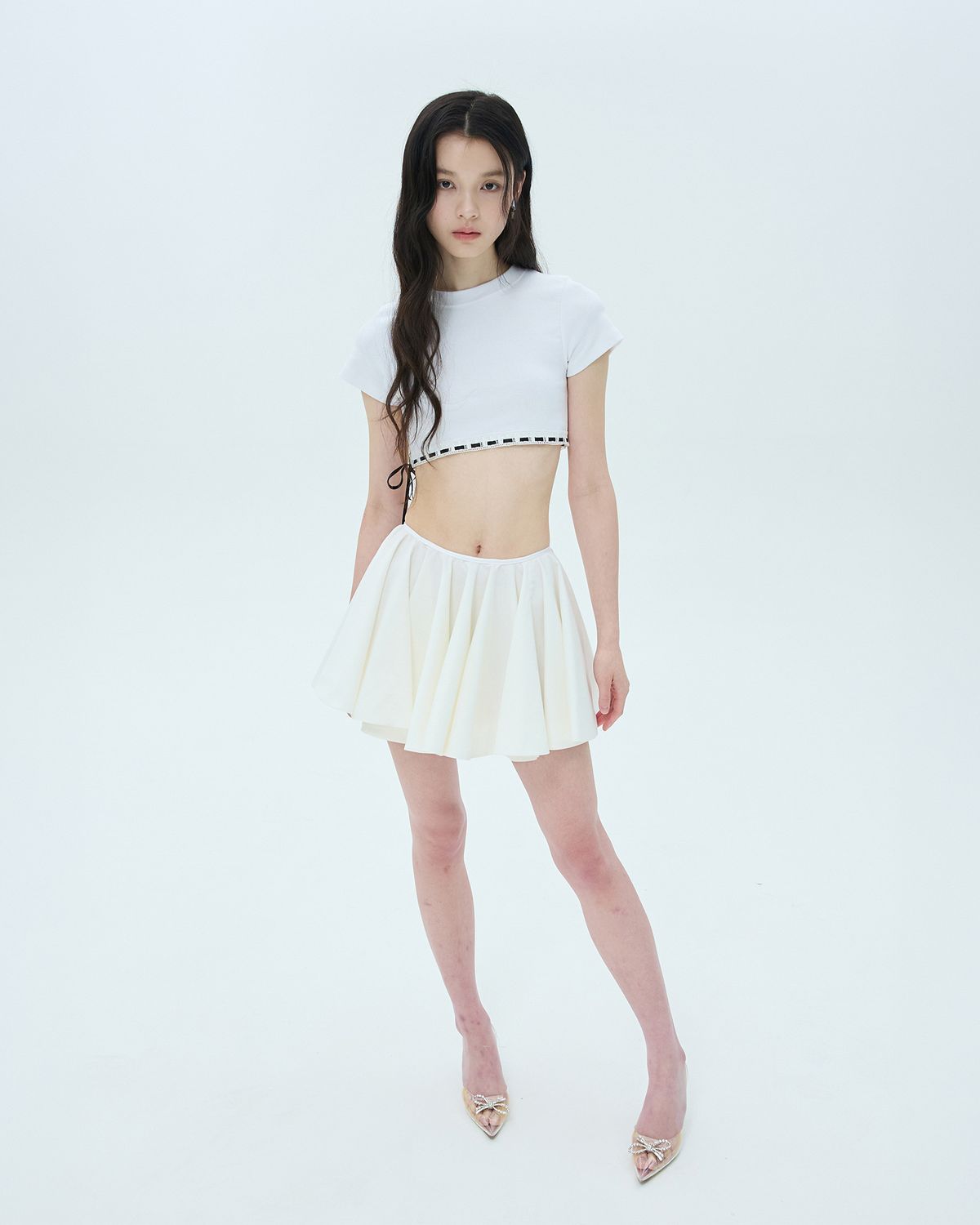 러뷰이(LOVUEE) 멀티서클 스커트 화이트