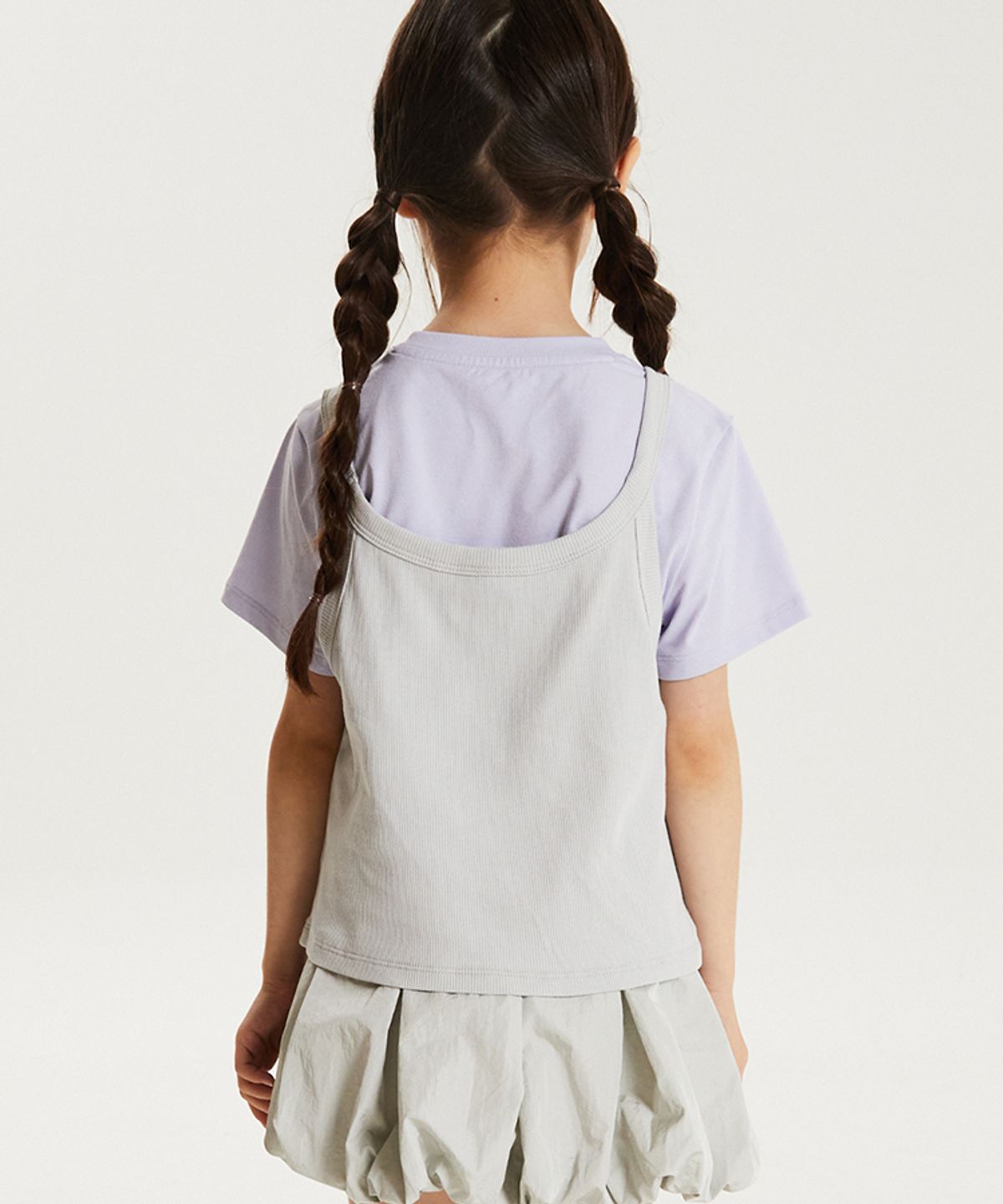 뉴발란스 키즈(NEWBALANCEKIDS) METALIC SUMMER_여아 나시 레이어드 반팔티 NK9EG3762G15
