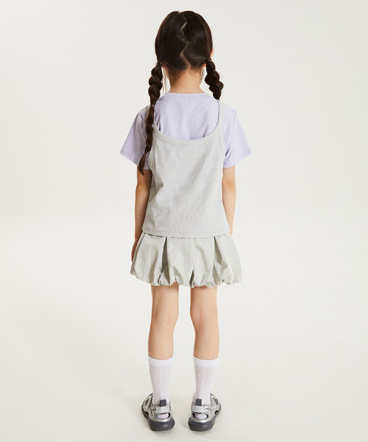 뉴발란스 키즈(NEWBALANCEKIDS) METALIC SUMMER_여아 나시 레이어드 반팔티 NK9EG3762G15