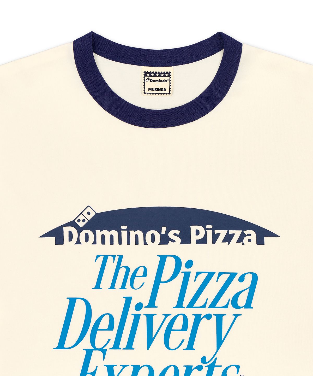 도미노피자(DOMINOSPIZZA) 도피노피자 반소매 티셔츠 크림