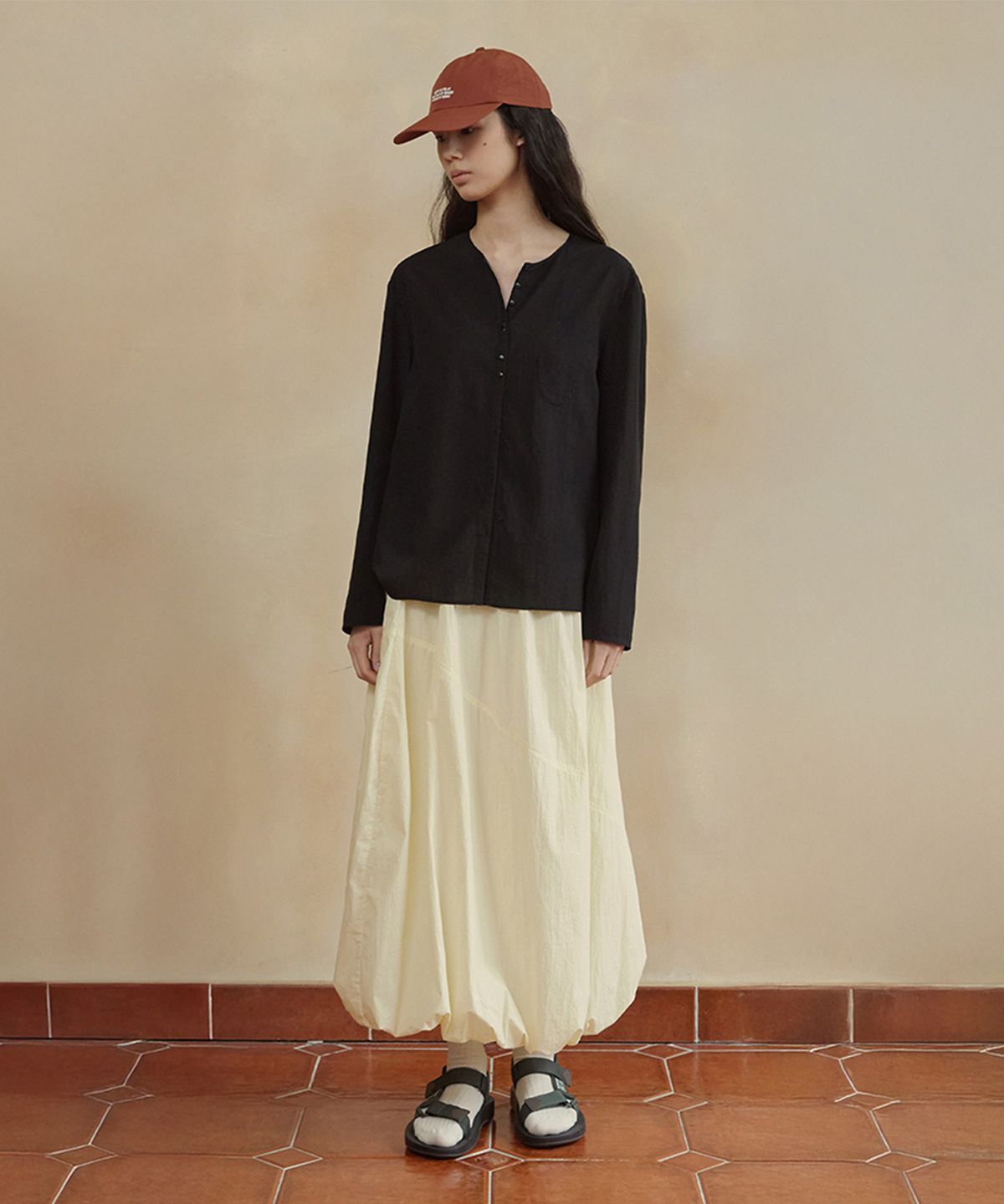 모노크롬(MONOCHROME) rir volume skirt (yellow)