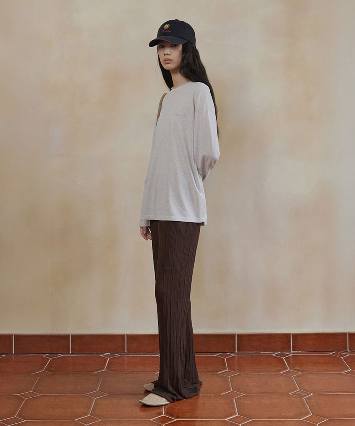 모노크롬(MONOCHROME) wish ribbed pants (brown)