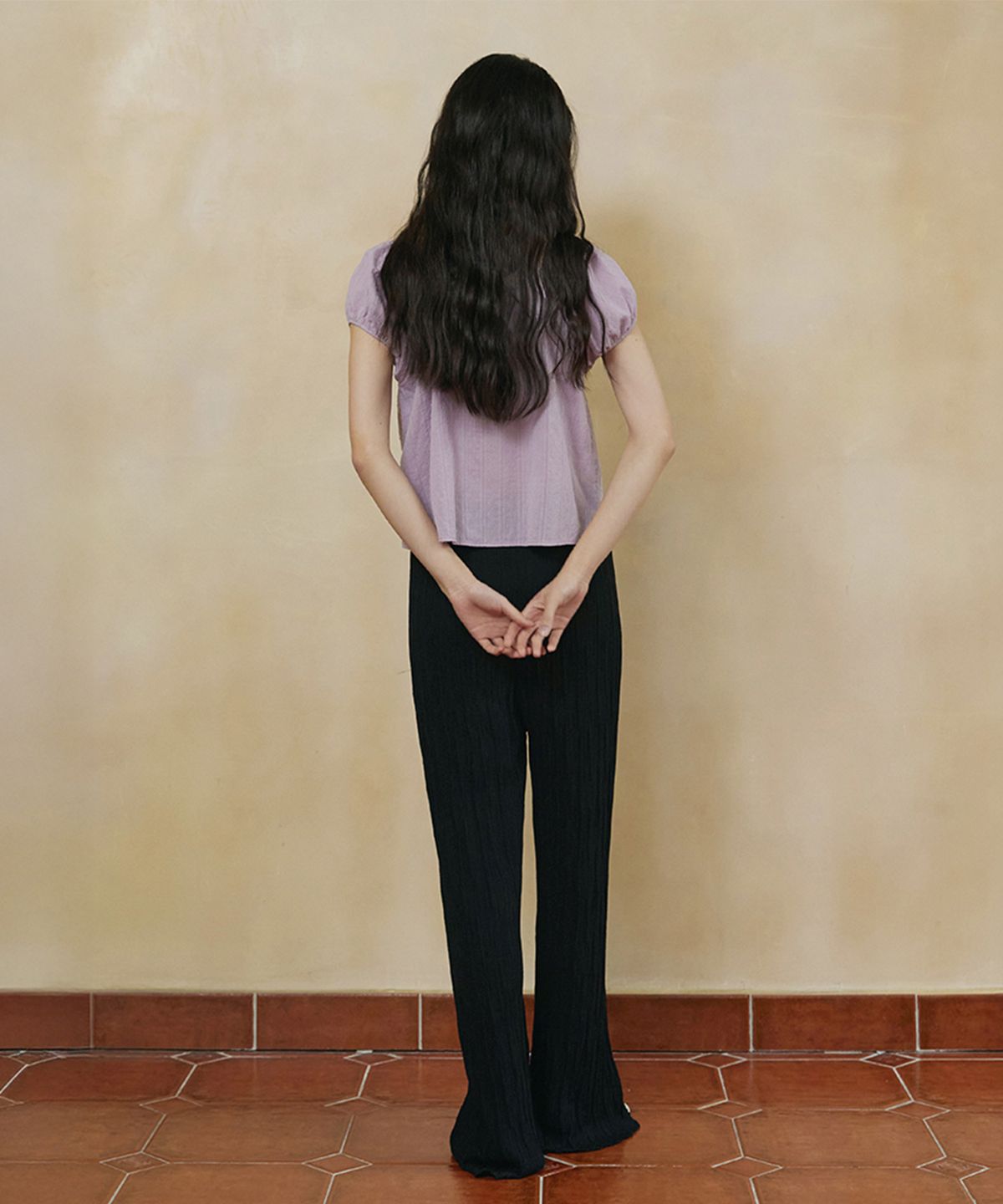 모노크롬(MONOCHROME) wish ribbed pants (black)