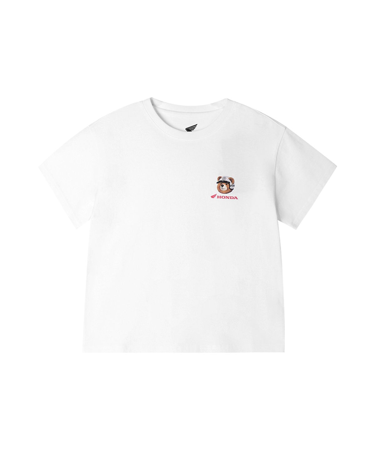핍스 모터사이클(PHYPS MOTORCYCLE) Kids Giorno Bear Face Short Sleeve White