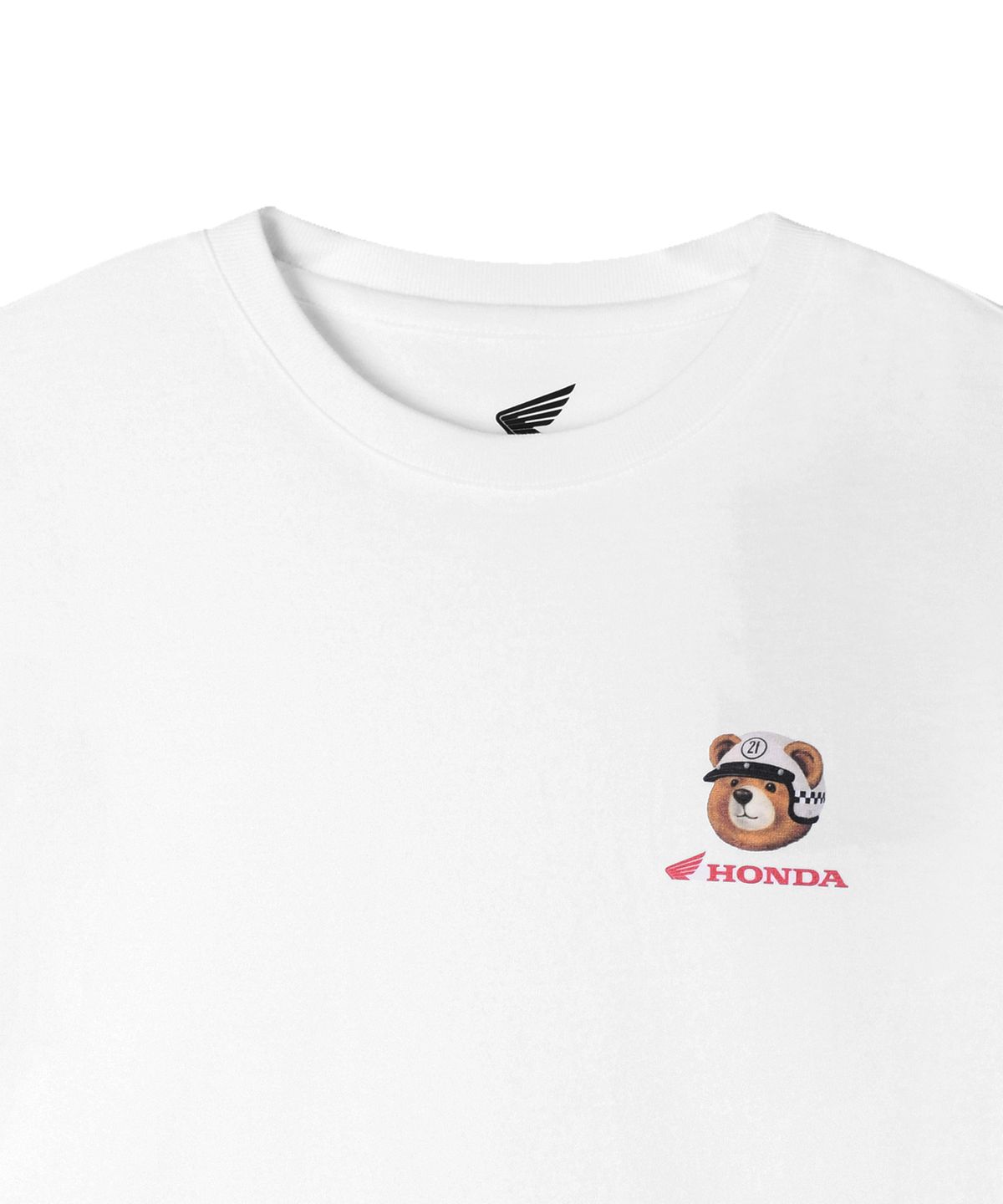 핍스 모터사이클(PHYPS MOTORCYCLE) Kids Giorno Bear Face Short Sleeve White