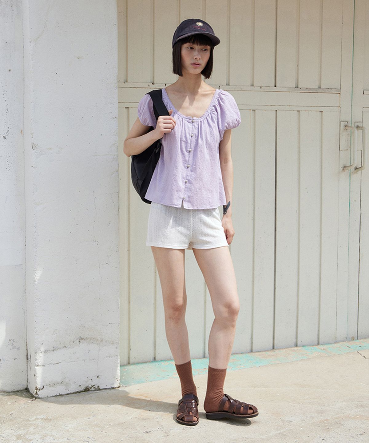 모노크롬(MONOCHROME) [online exclusive] lasse blouse (lilac)