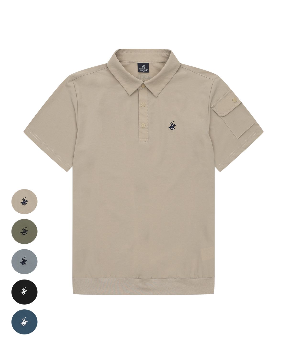 비버리힐스 폴로클럽(BHPOLOCLUB) 남성 에어 스트레치 스냅 카라 티셔츠 5Color TS181
