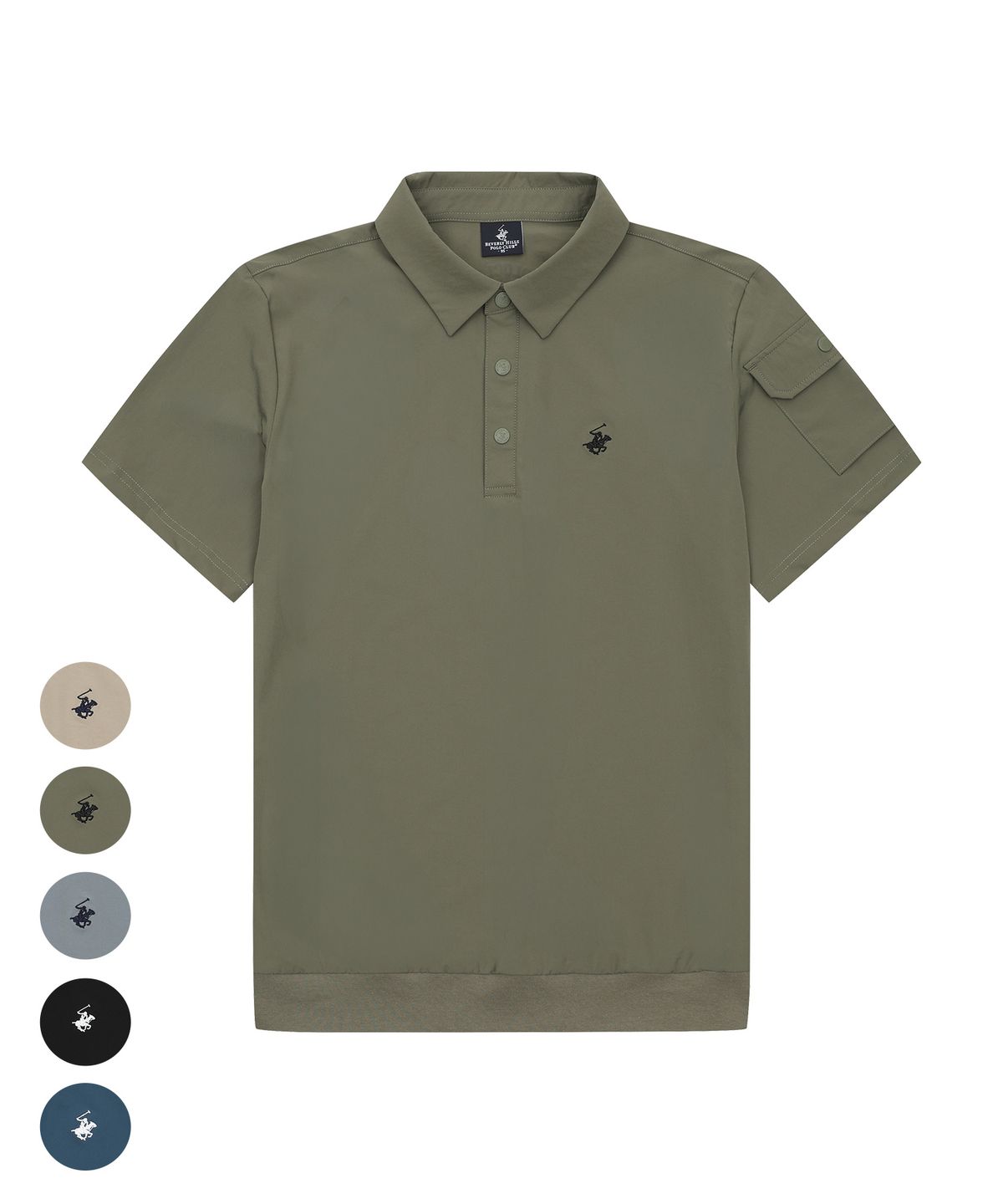 비버리힐스 폴로클럽(BHPOLOCLUB) 남성 에어 스트레치 스냅 카라 티셔츠 5Color TS181