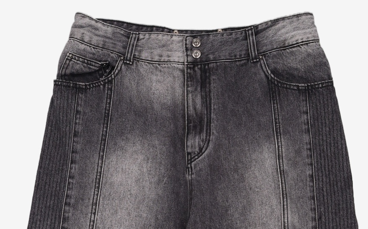 메종미네드(MAISON MINED) INCISION COMMA DENIM PANTS BLACK M