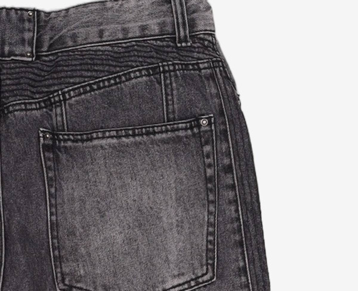 메종미네드(MAISON MINED) INCISION COMMA DENIM PANTS BLACK M