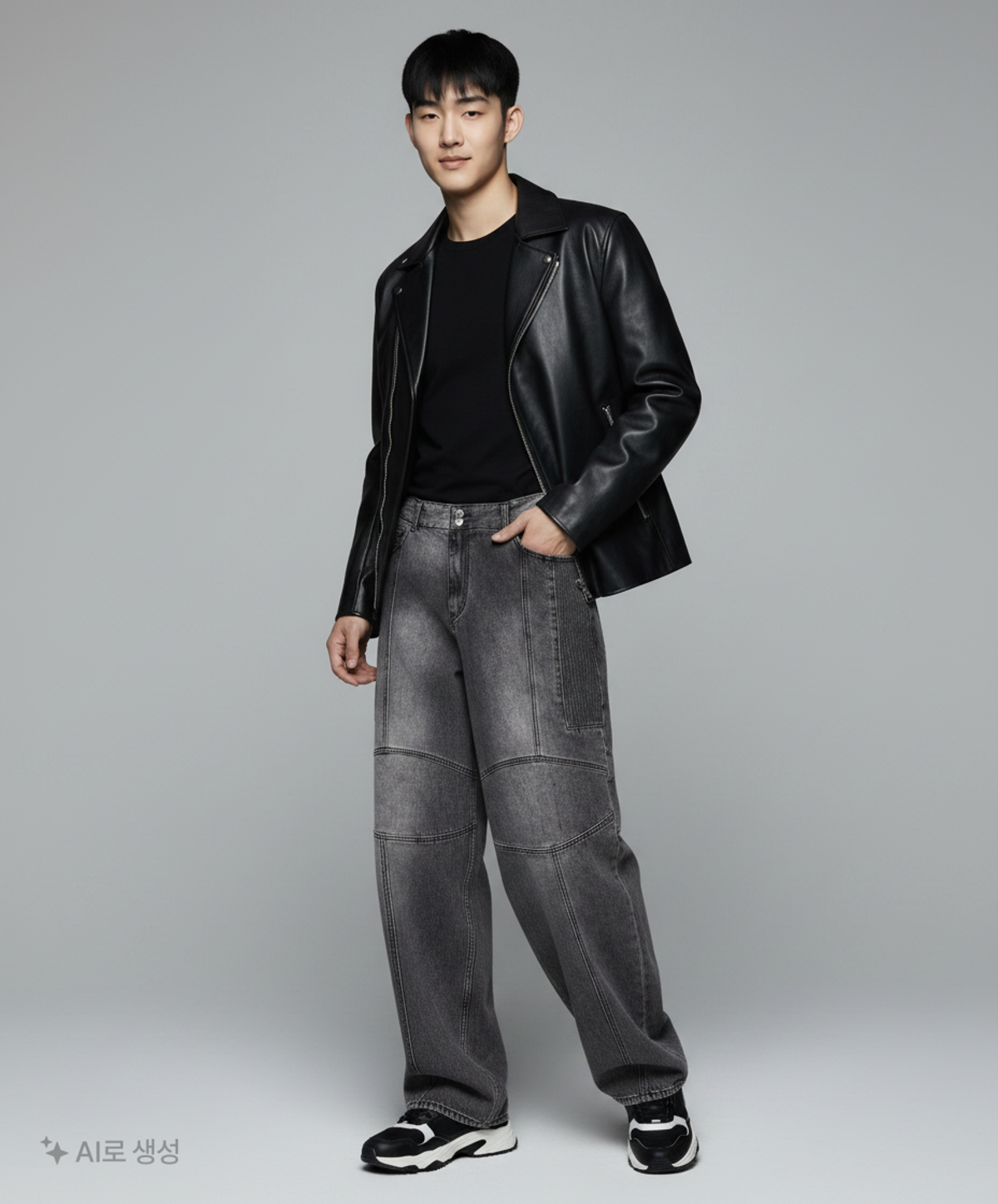 메종미네드(MAISON MINED) INCISION COMMA DENIM PANTS BLACK M