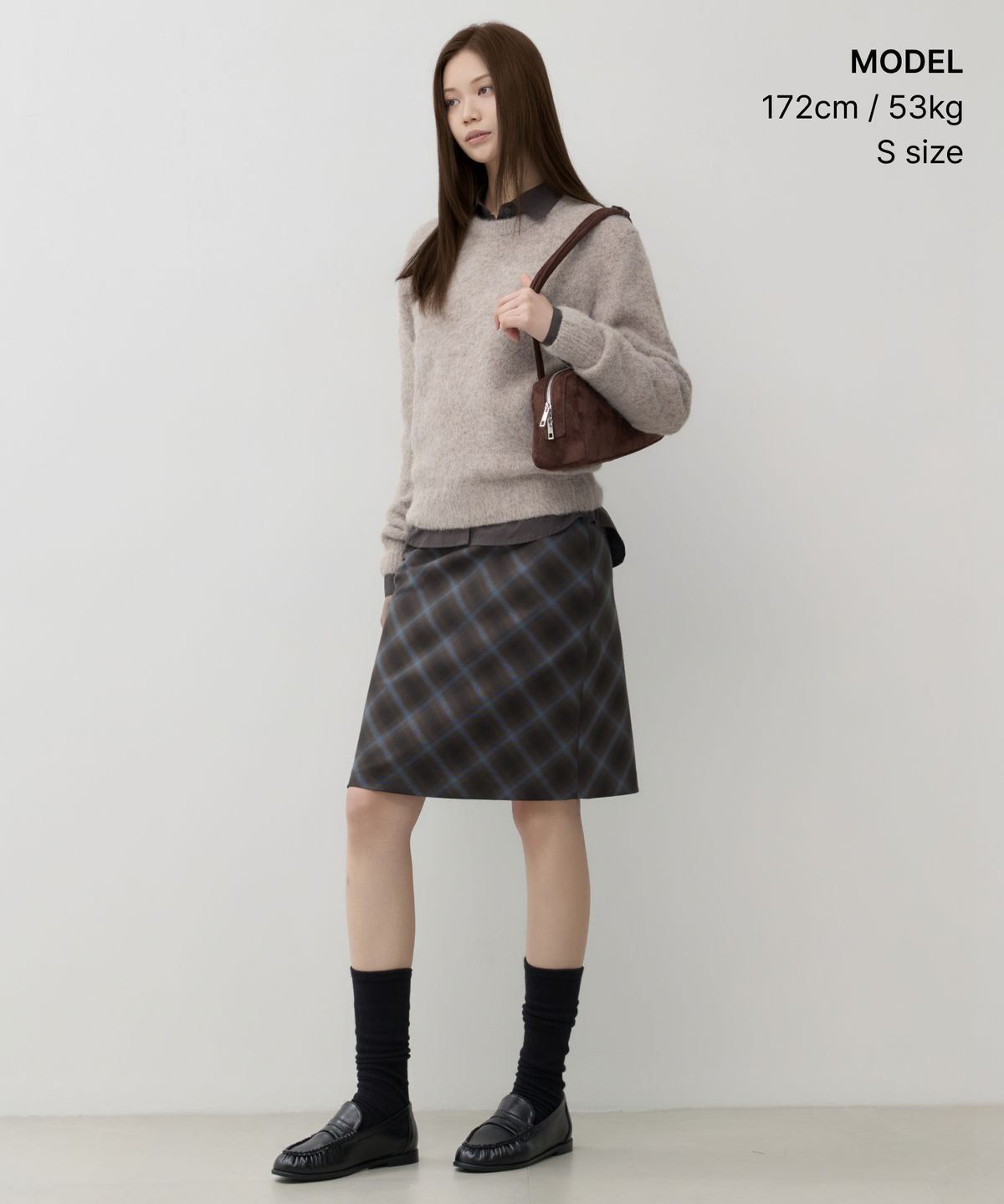 무신사 스탠다드 우먼(MUSINSA STANDARD WOMAN) 우먼즈 헤어리 크루 넥 니트 [헤더 베이지]