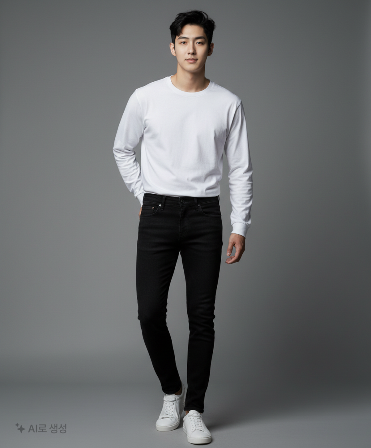 에잇세컨즈(8SECONDS) 데일리 베이직 긴팔티  화이트 XL