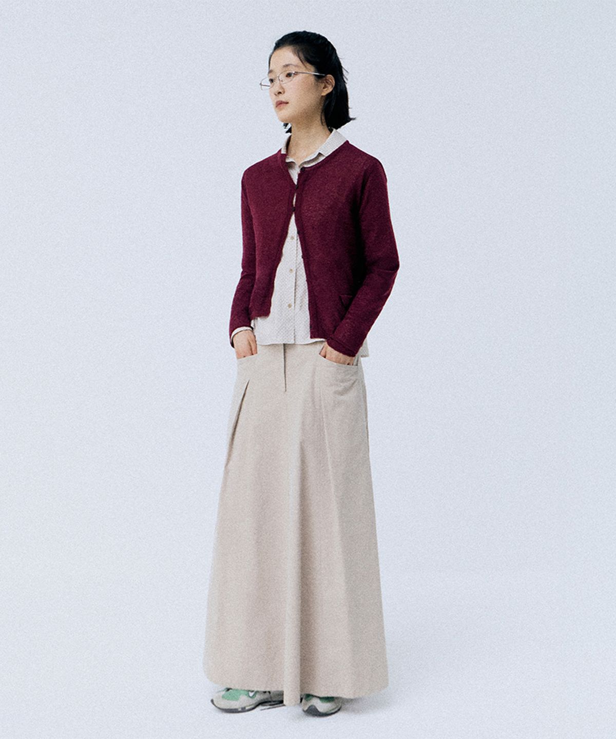 모노크롬(MONOCHROME) katty pintuck skirt (beige)