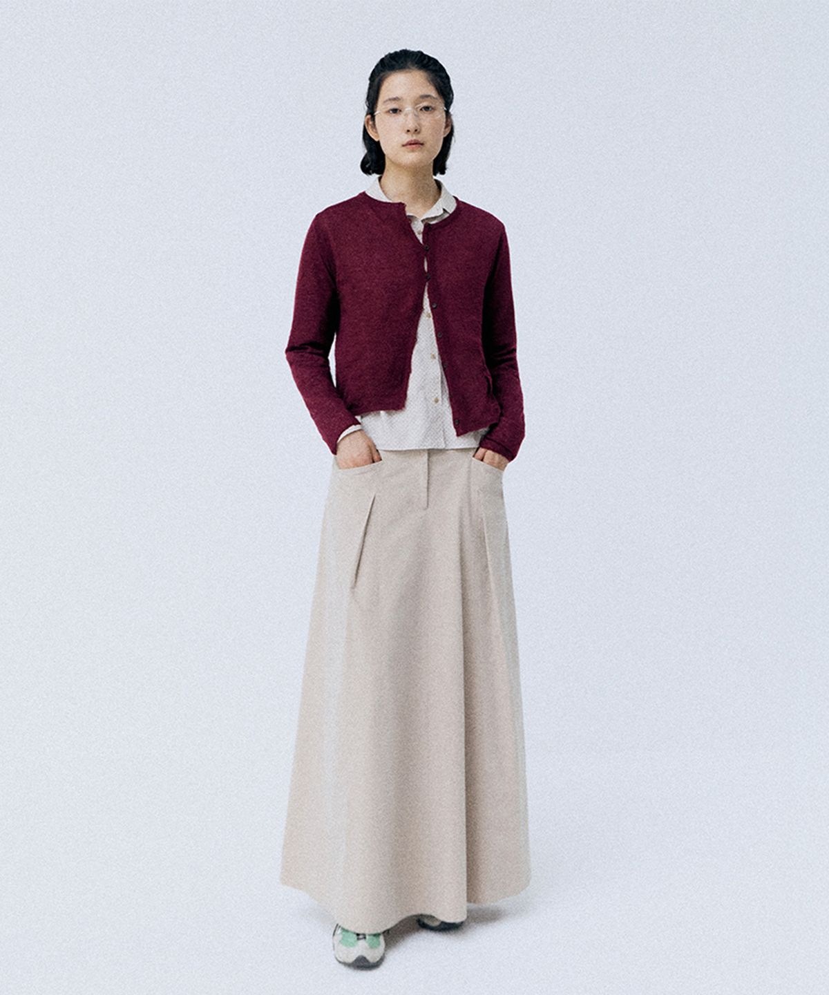 모노크롬(MONOCHROME) katty pintuck skirt (beige)