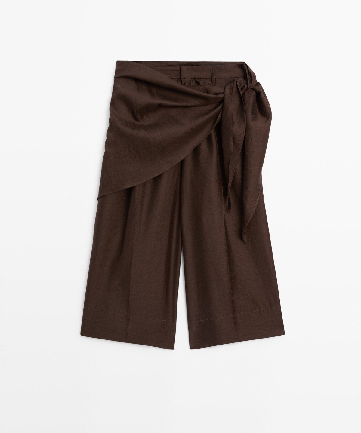 마시모두띠(MASSIMO DUTTI) 스카프 디테일 플루이드 롱 버뮤다 팬츠