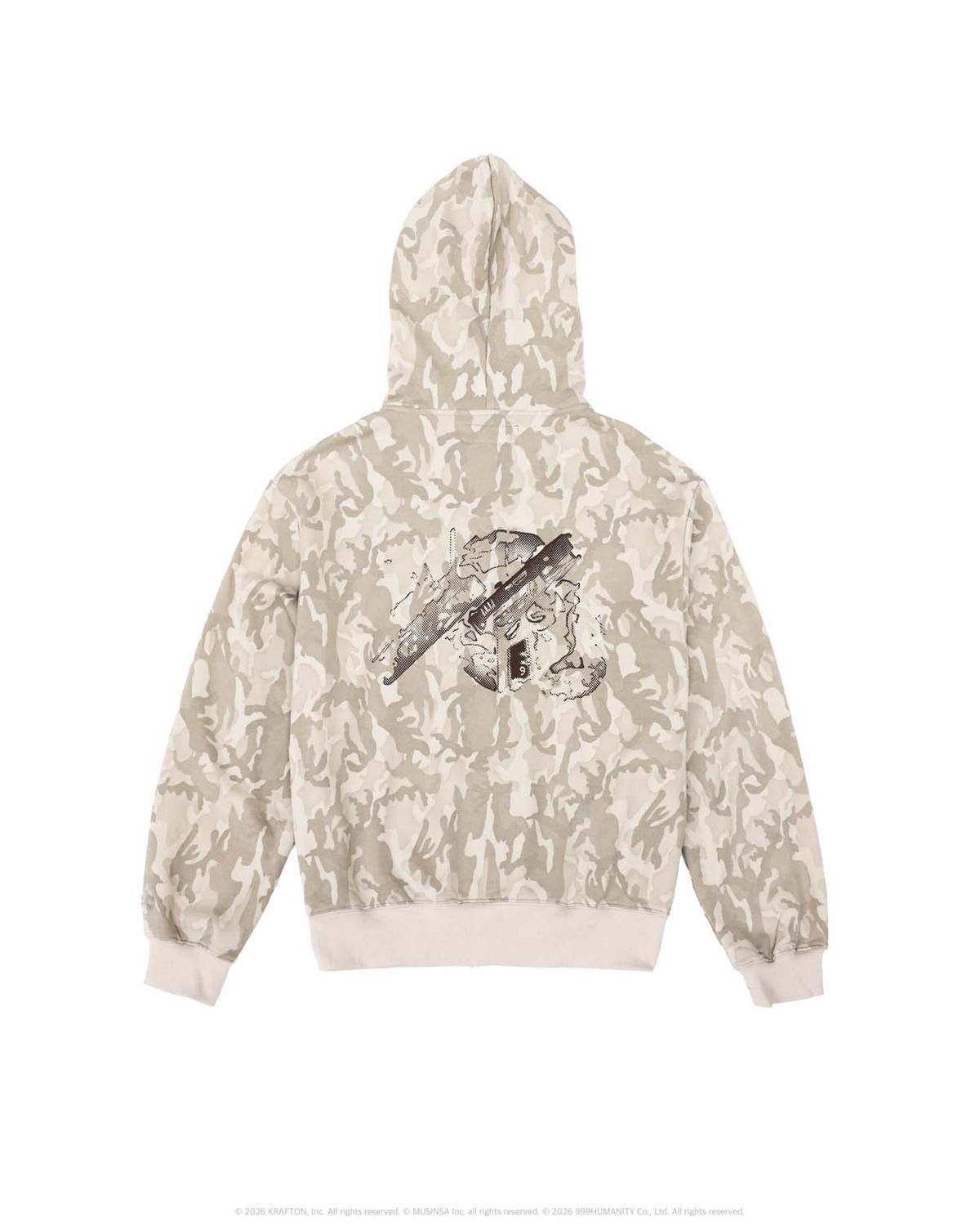 999휴머니티(999HUMANITY) 9un 9un 9un HOODED ZIP UP (CAMO BEIGE)