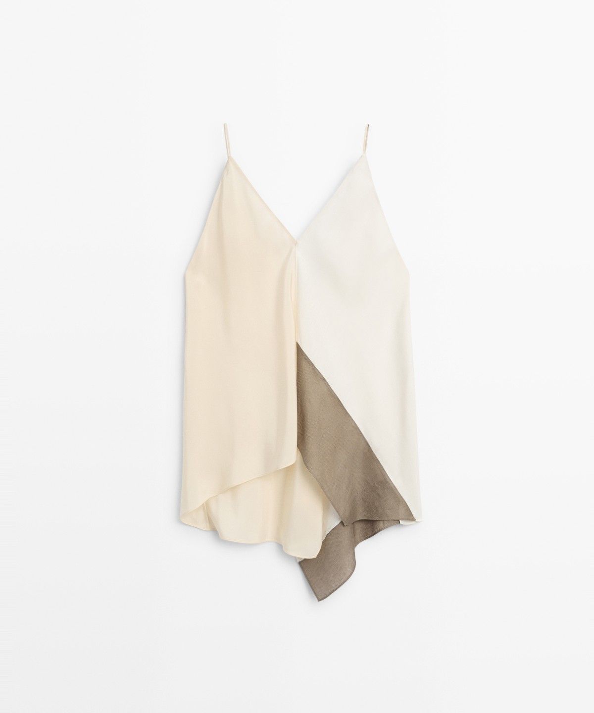 마시모두띠(MASSIMO DUTTI) 비대칭 스트랩 플루이드 탑