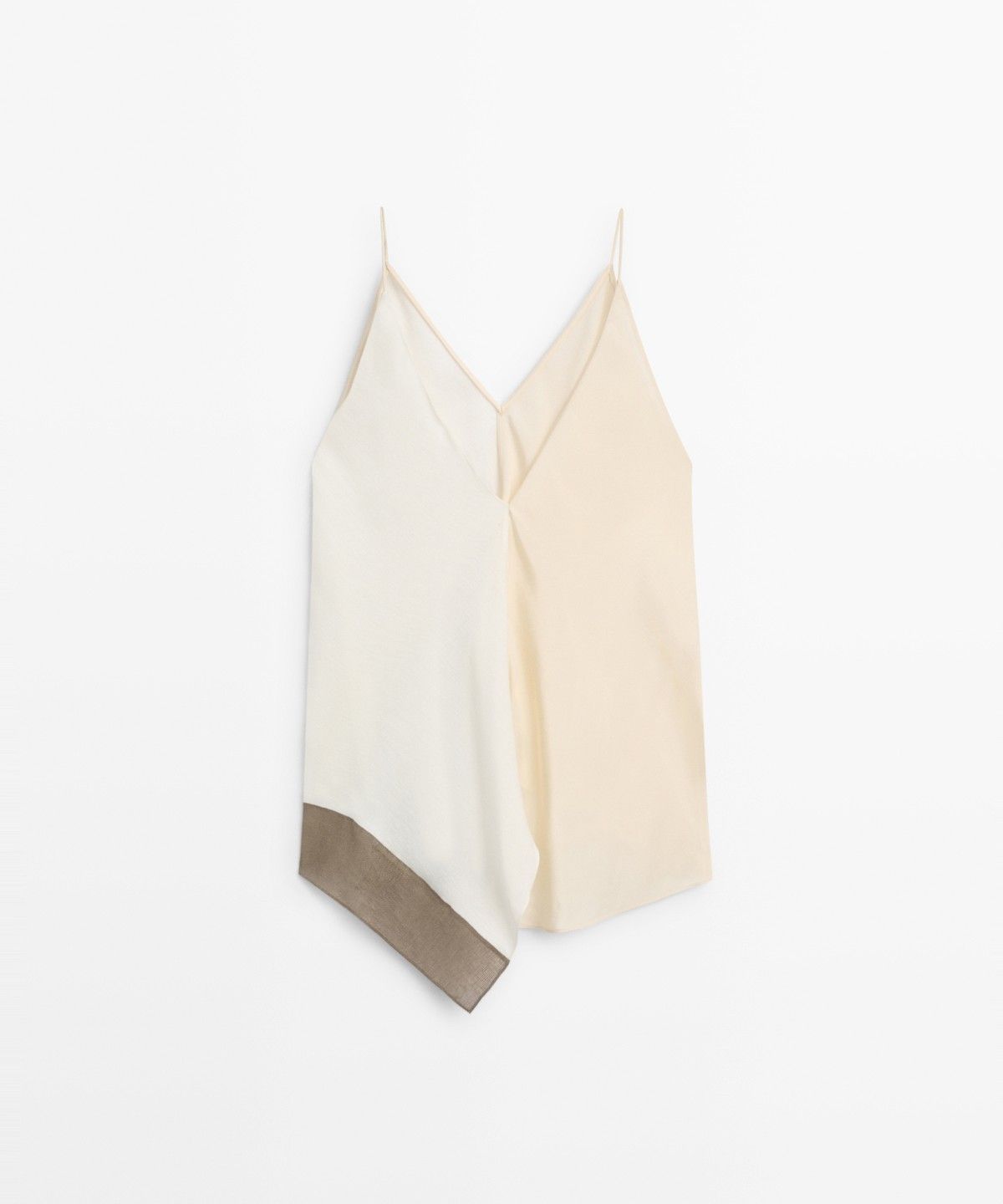 마시모두띠(MASSIMO DUTTI) 비대칭 스트랩 플루이드 탑